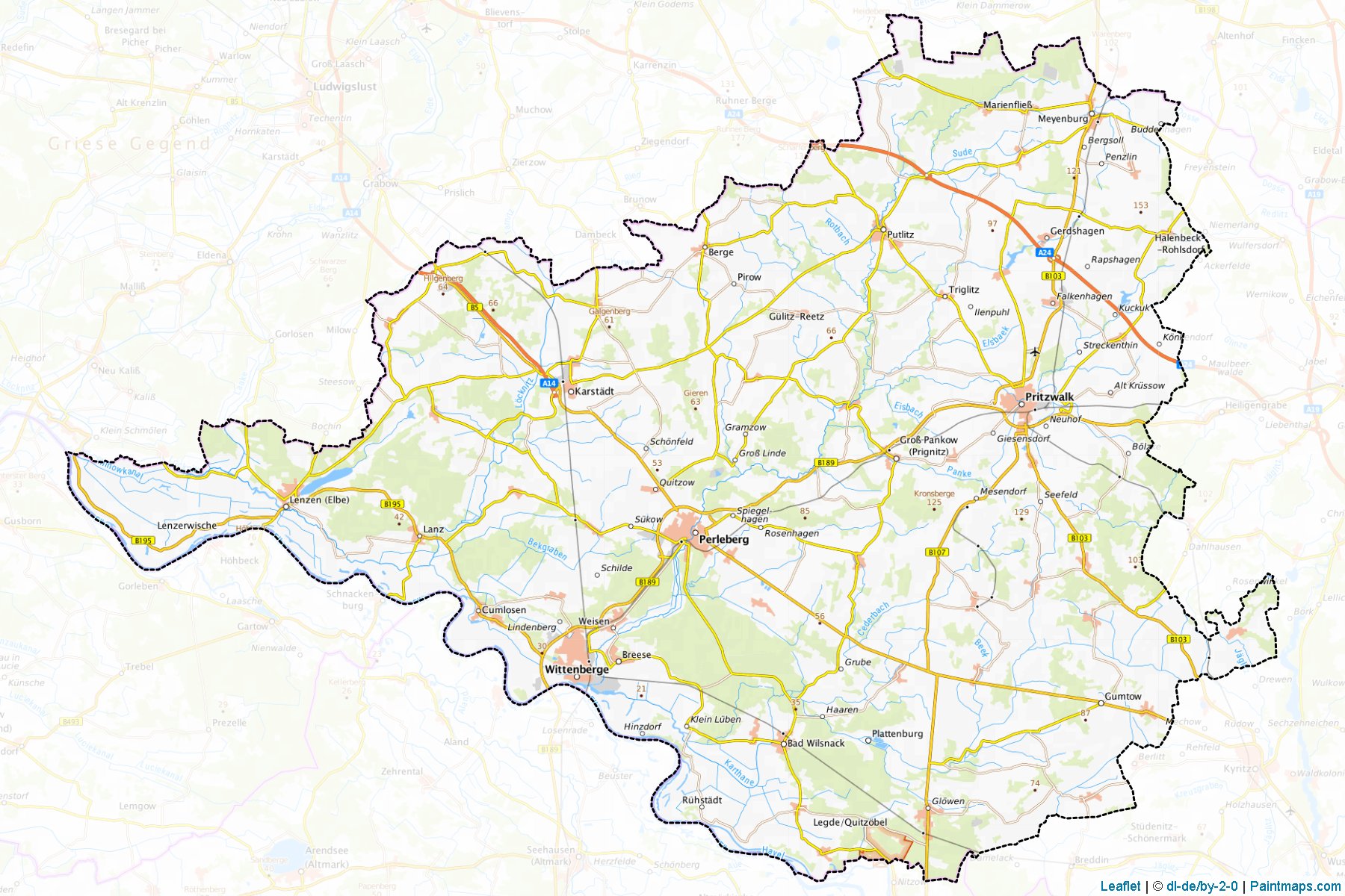 Prignitz (Brandenburg) Haritası Örnekleri-1