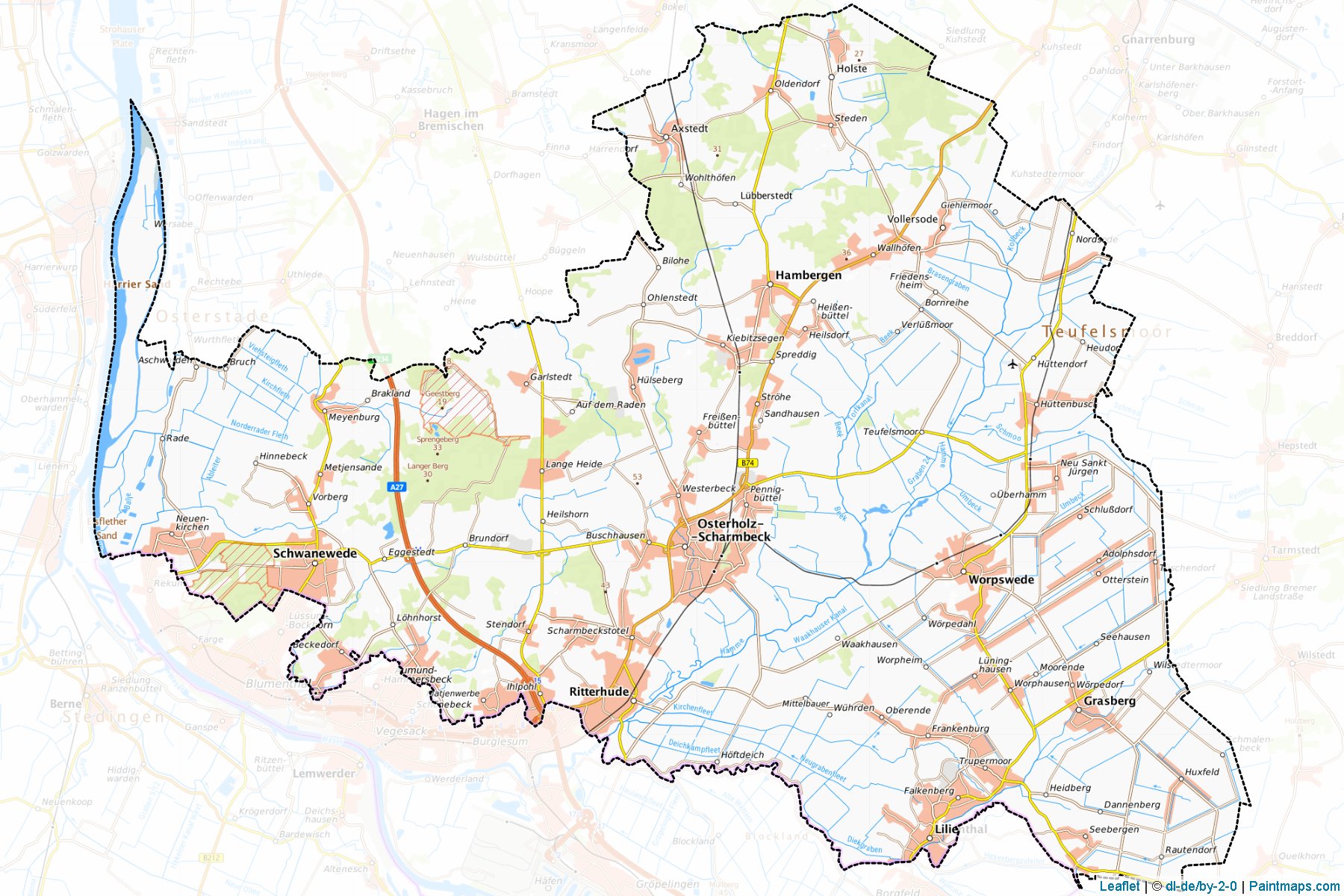 Osterholz (Lower Saxony) Map Cropping Samples-1