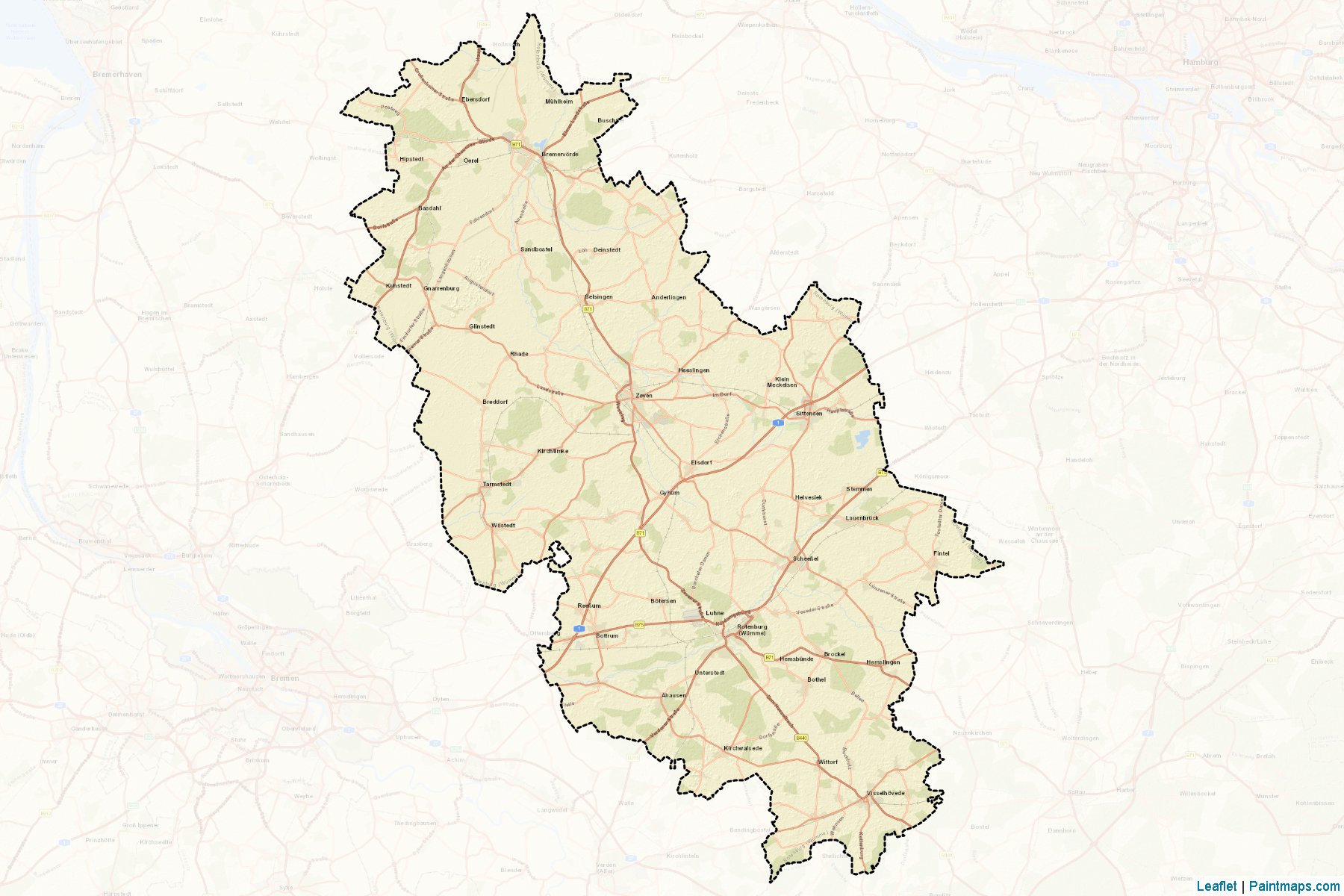 Muestras de recorte de mapas Rotenburg (Lower Saxony)-2