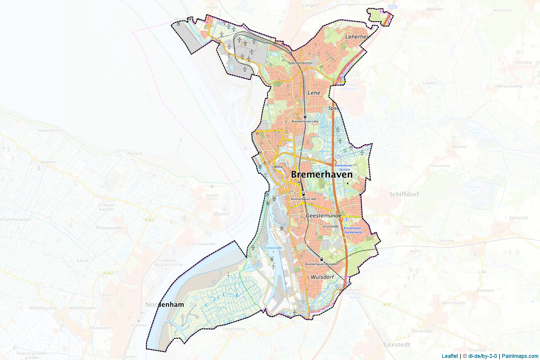 Bremerhaven (Bremen) Map Cropping Samples-1