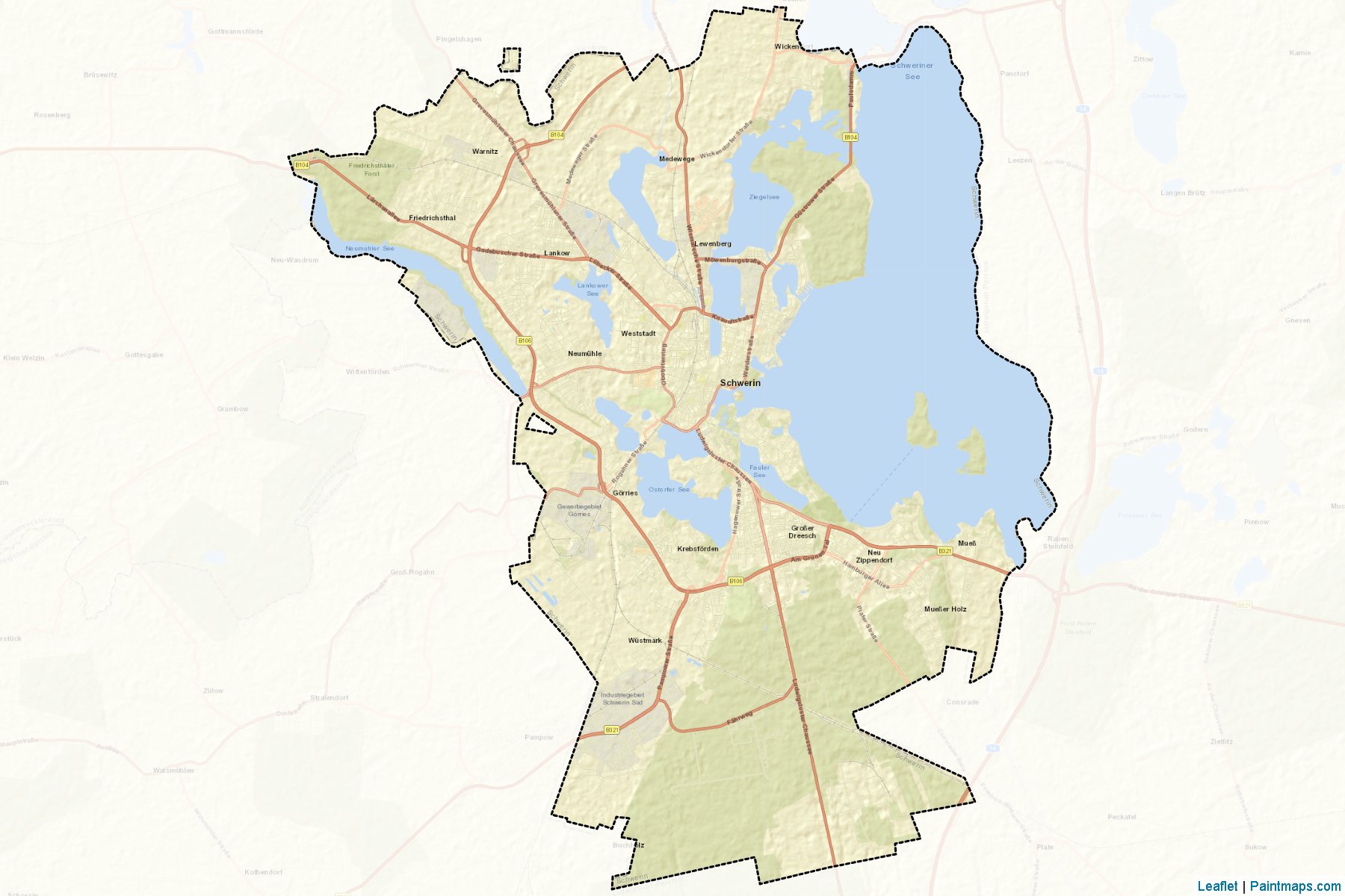 Schwerin (Mecklenburg-Vorpommern) Map Cropping Samples-2