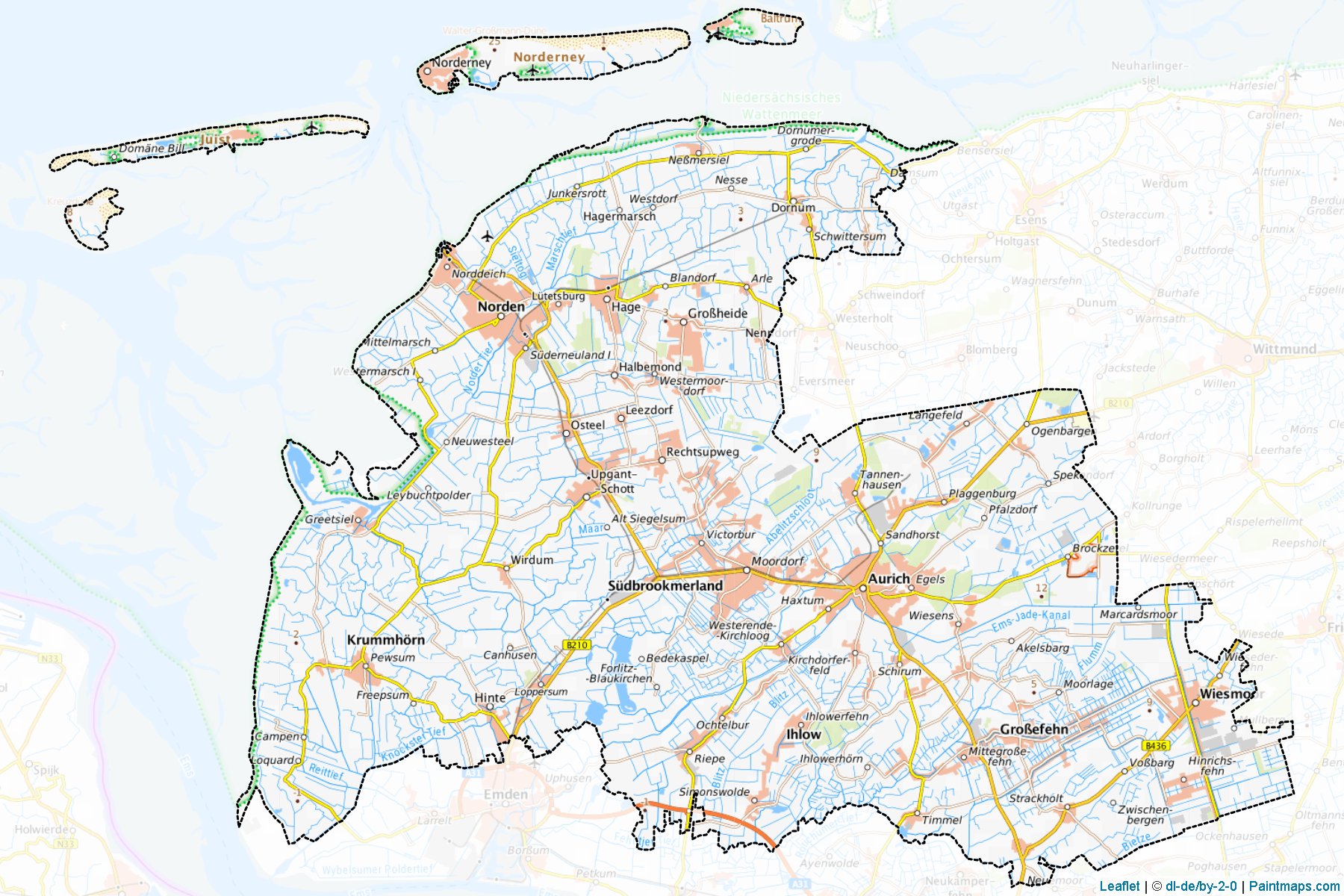 Aurich (Lower Saxony) Map Cropping Samples-1