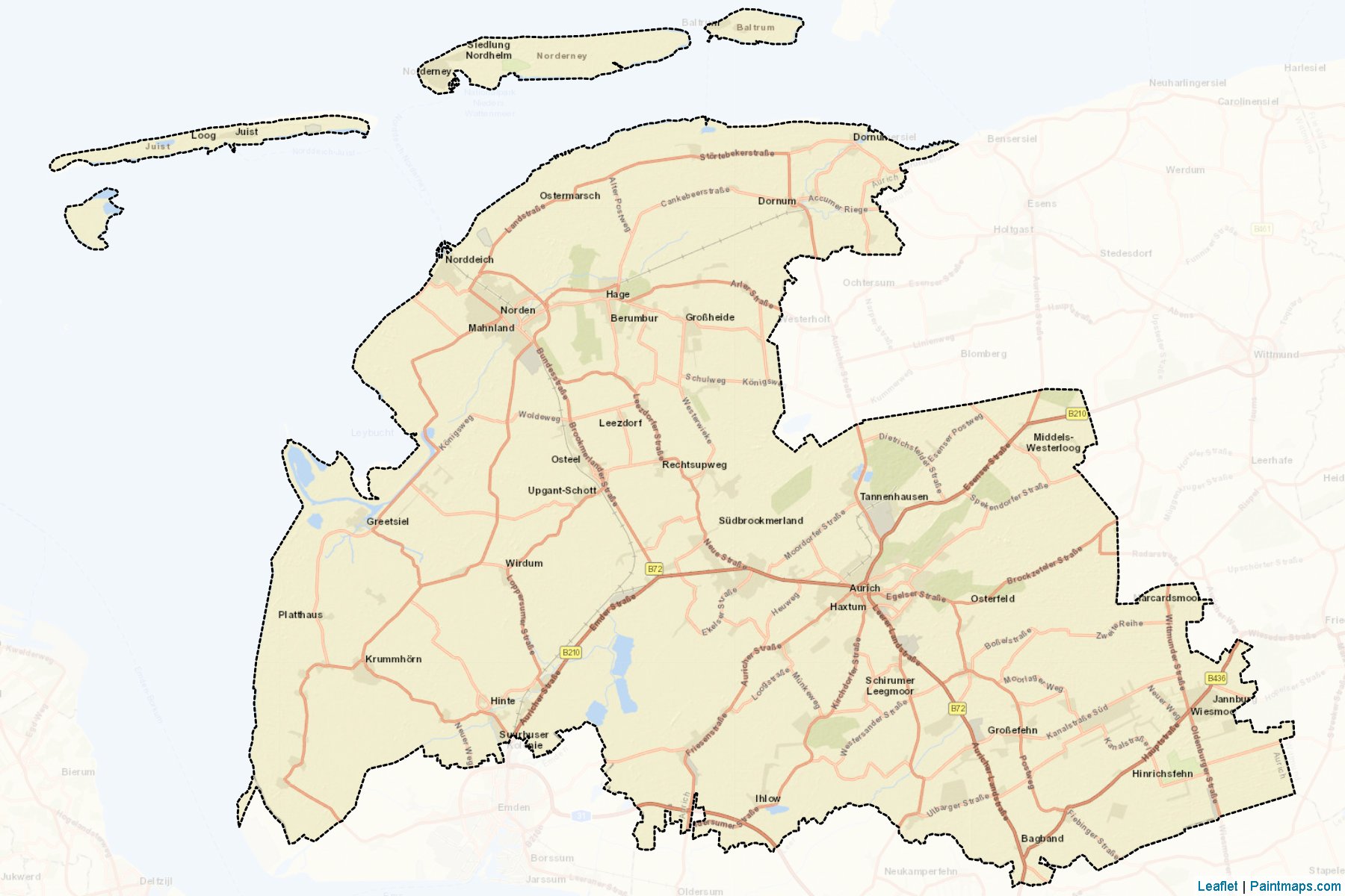 Aurich (Lower Saxony) Map Cropping Samples-2