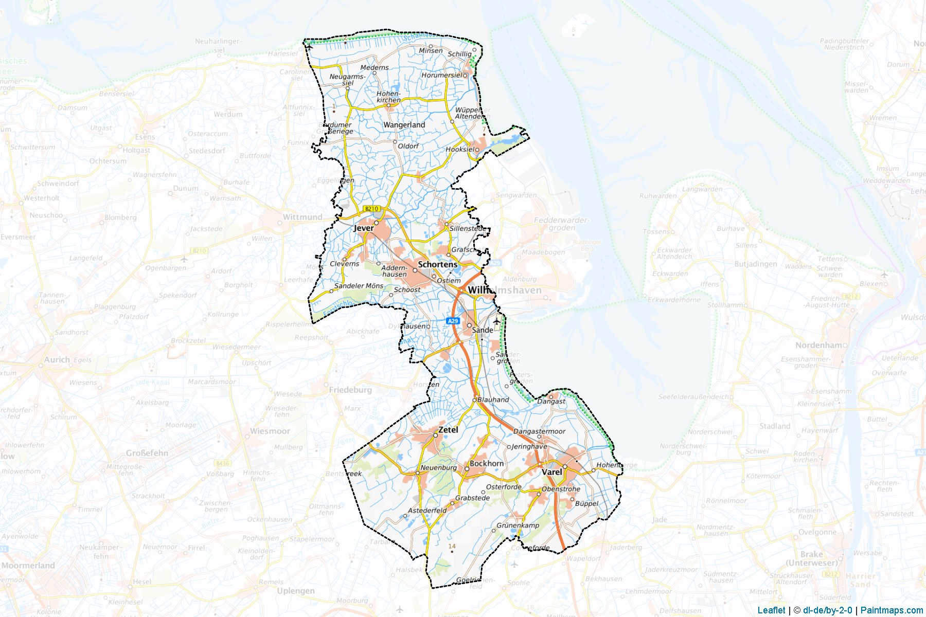 Muestras de recorte de mapas Friesland (Lower Saxony)-1