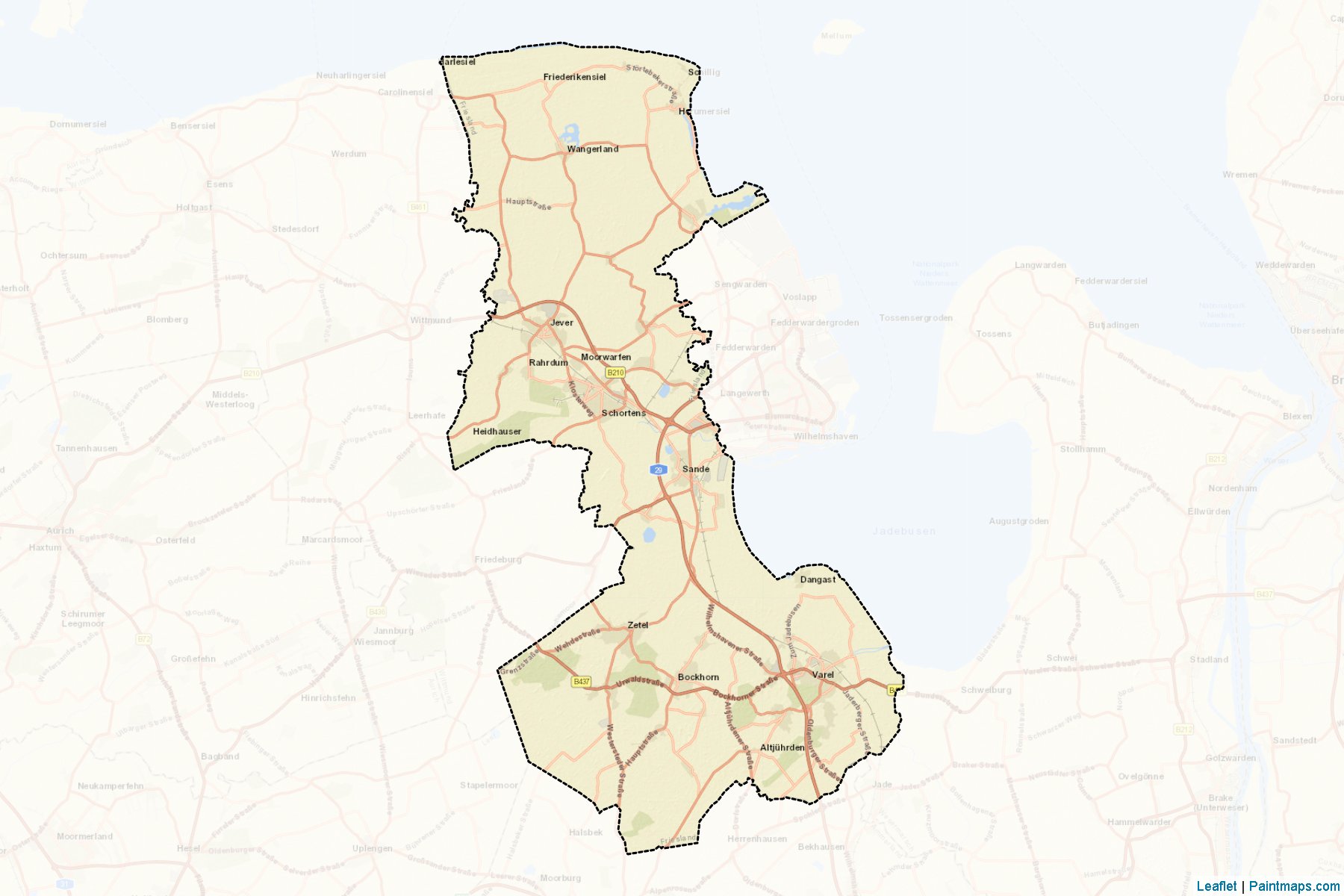 Muestras de recorte de mapas Friesland (Lower Saxony)-2