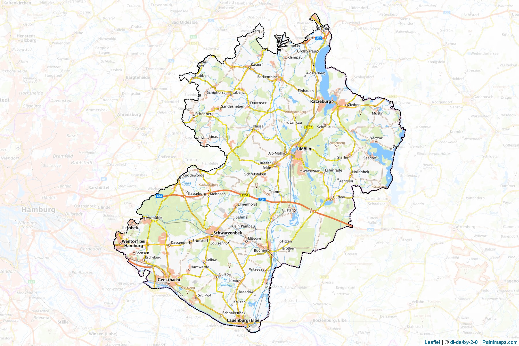 Herzogtum Lauenburg (Schleswig-Holstein) Map Cropping Samples-1