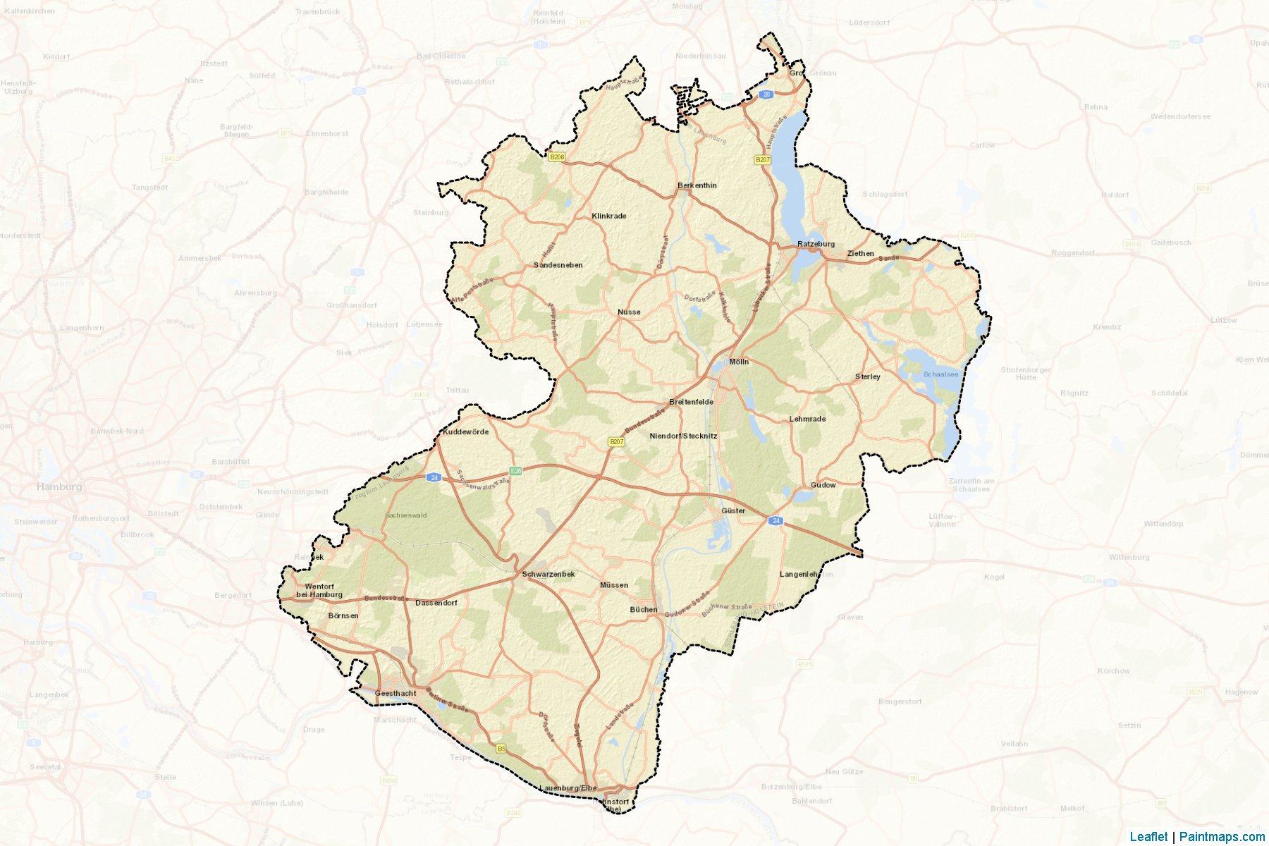 Herzogtum Lauenburg (Schleswig-Holstein) Map Cropping Samples-2