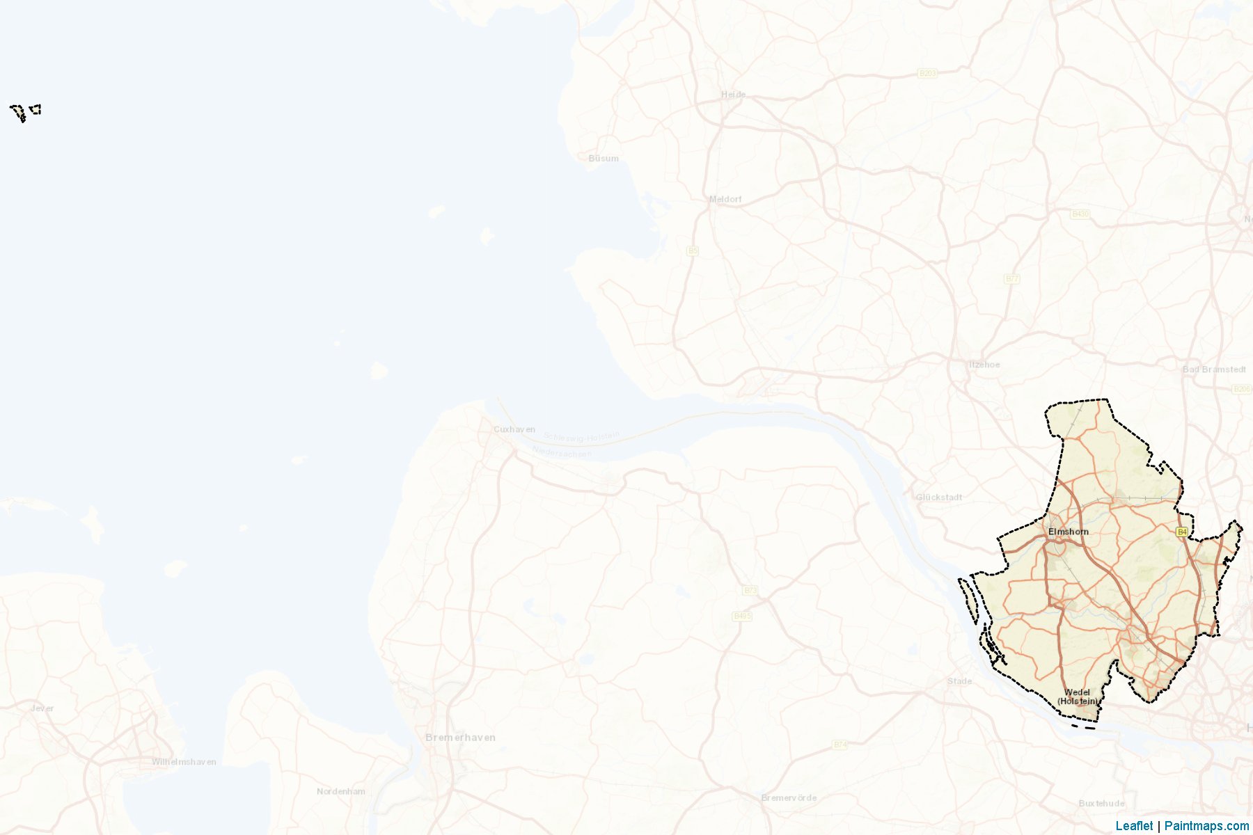 Muestras de recorte de mapas Pinneberg (Schleswig-Holstein)-2