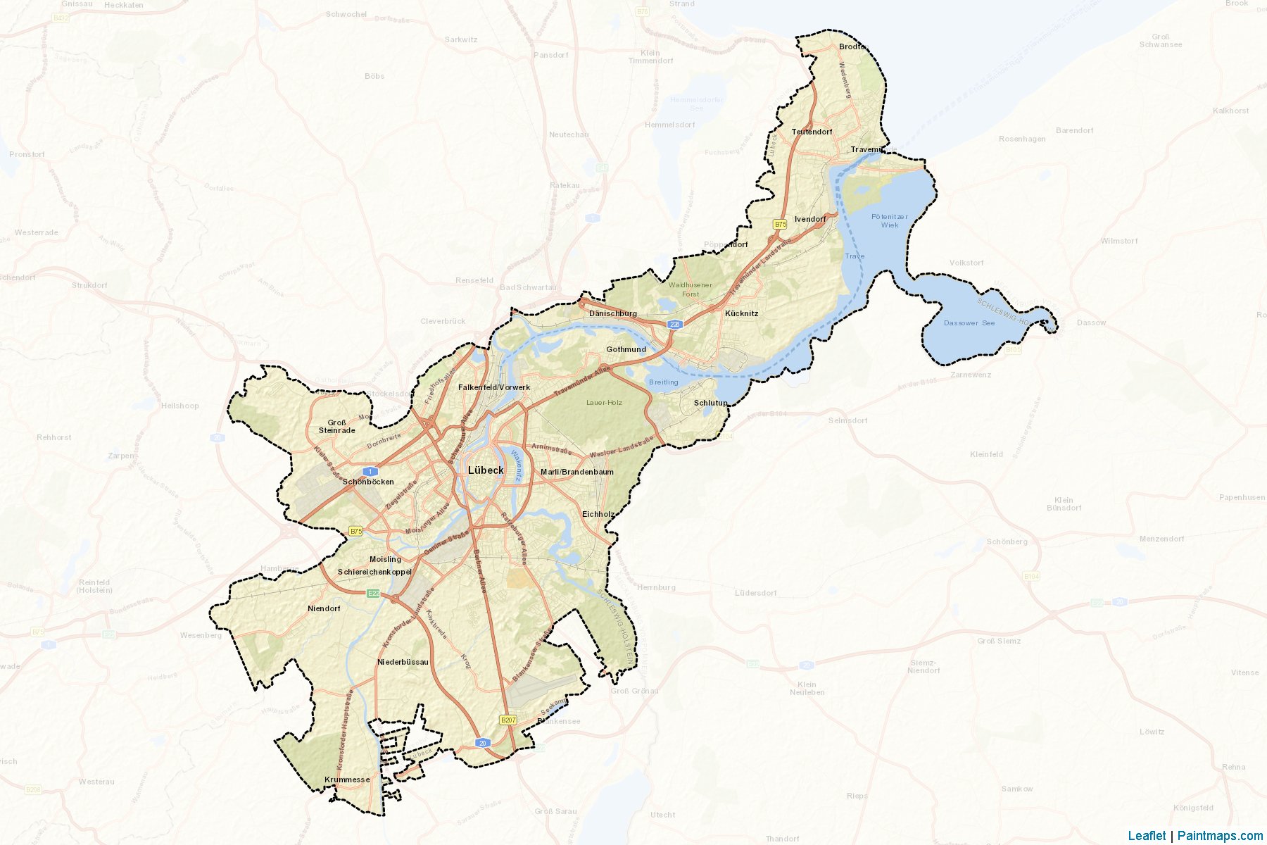 Lübeck (Schleswig-Holstein) Map Cropping Samples-2