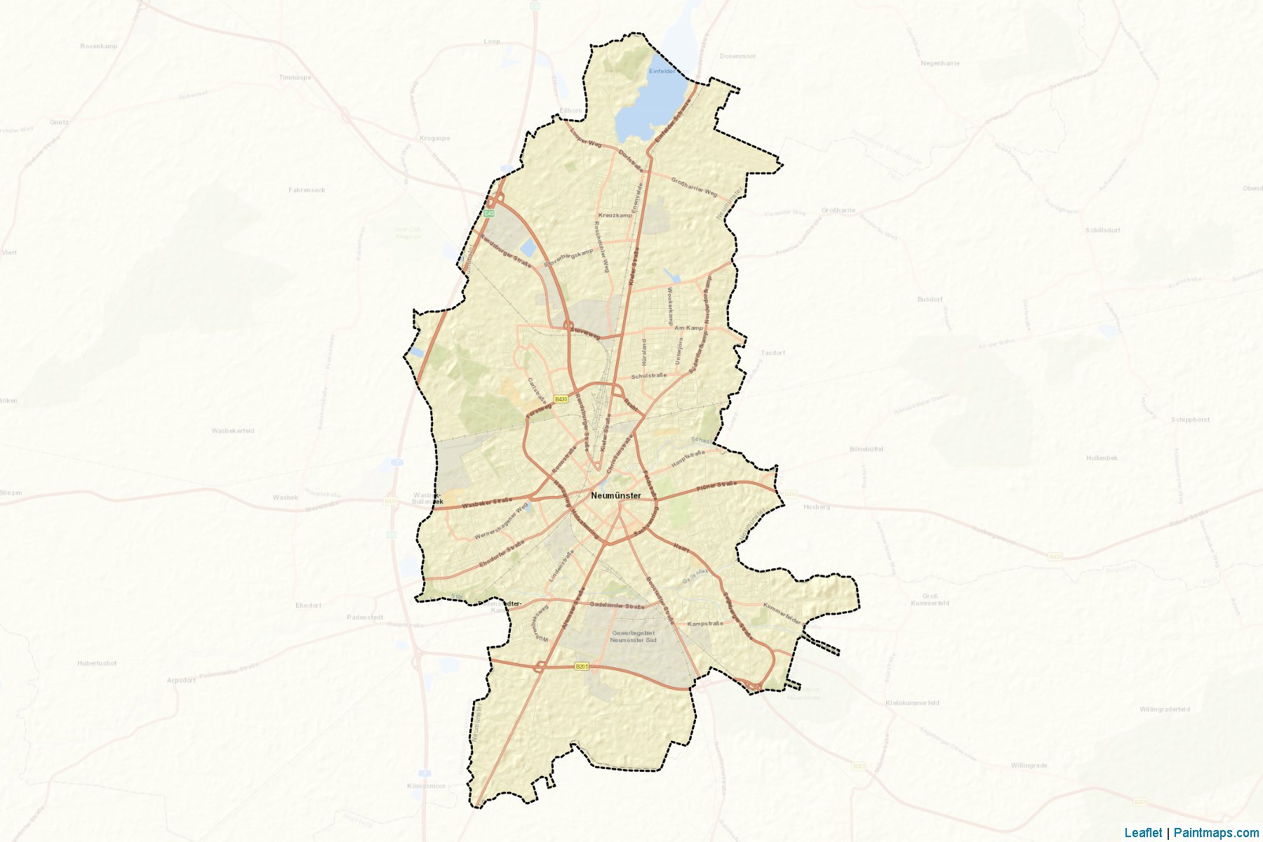 Muestras de recorte de mapas Neumünster (Schleswig-Holstein)-2