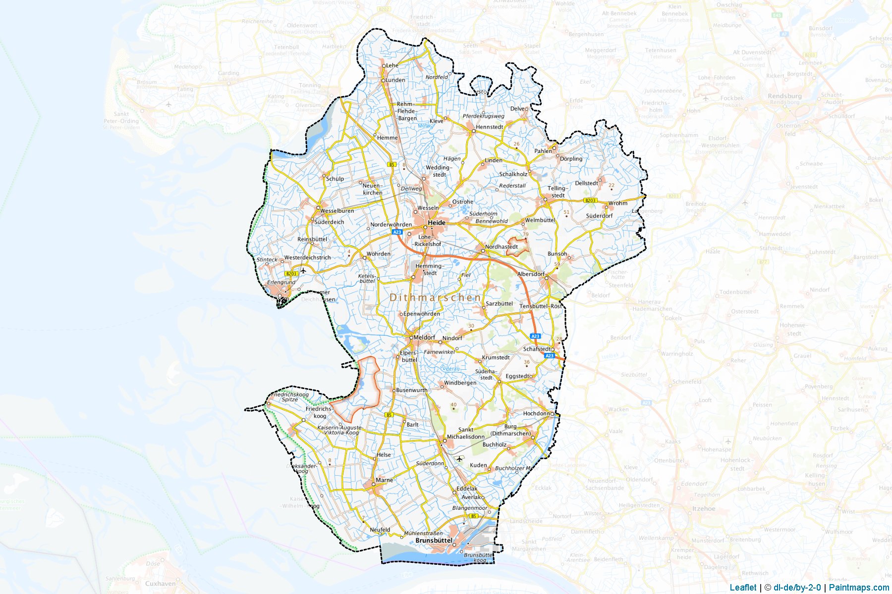 Dithmarschen (Schleswig-Holstein) Map Cropping Samples-1