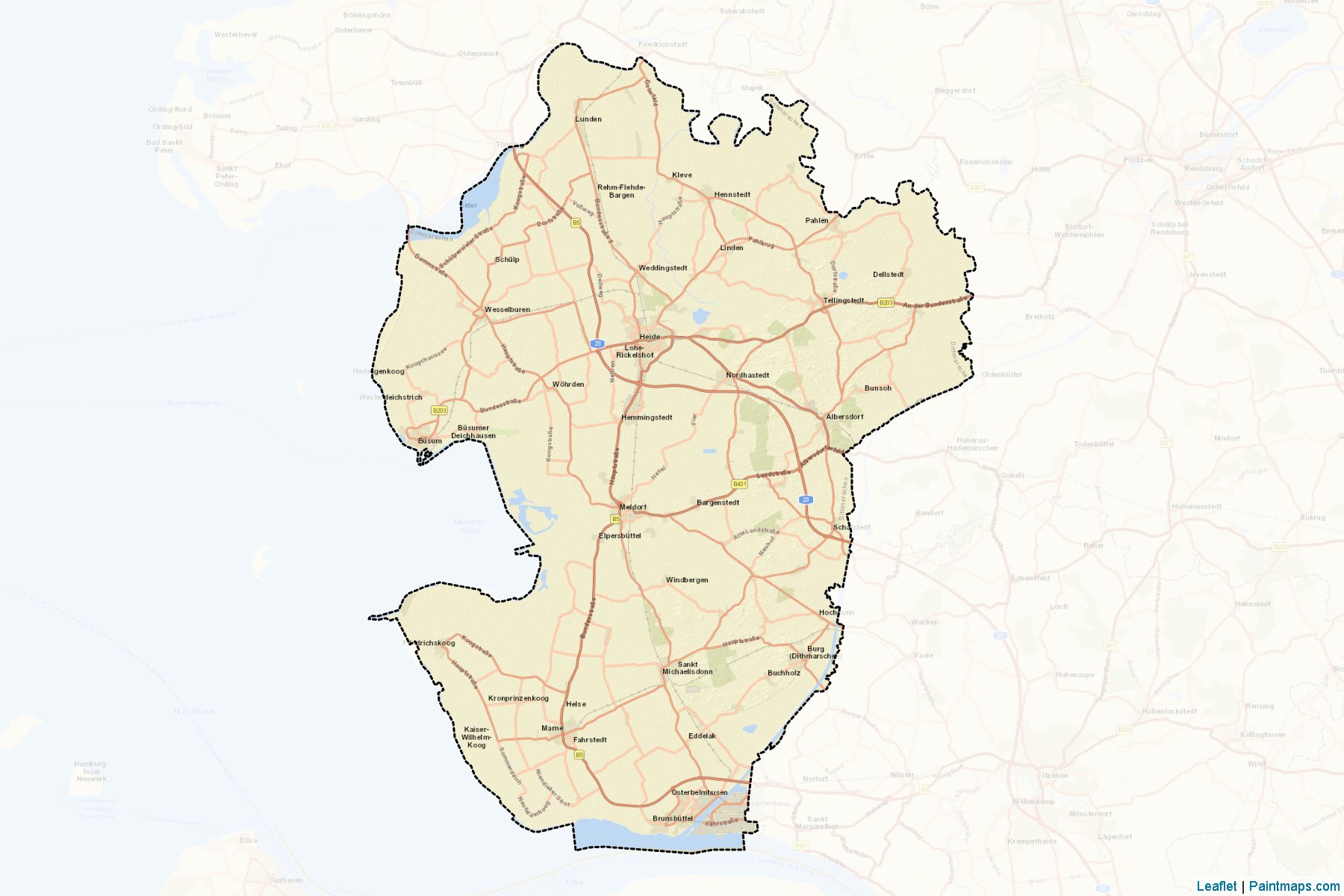 Dithmarschen (Schleswig-Holstein) Map Cropping Samples-2