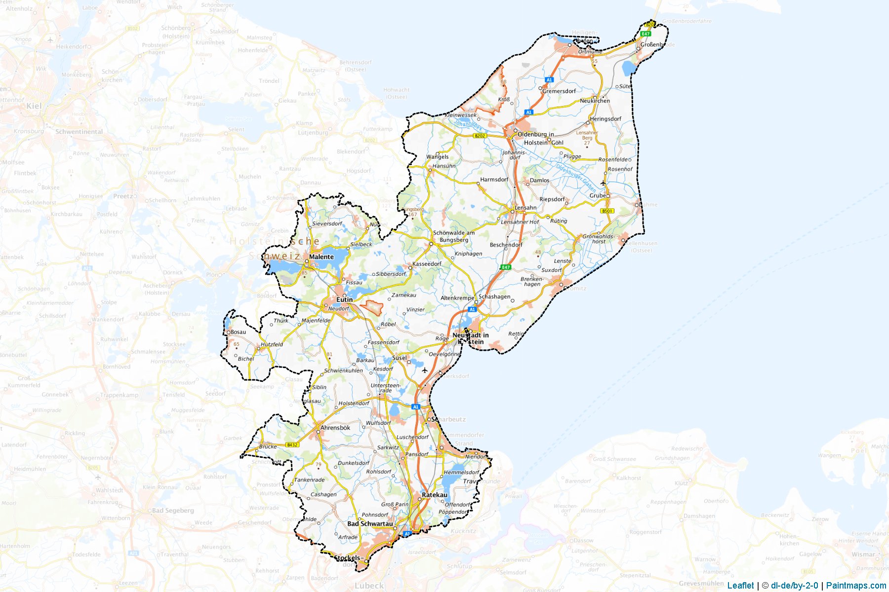 Ostholstein (Schleswig-Holstein) Map Cropping Samples-1