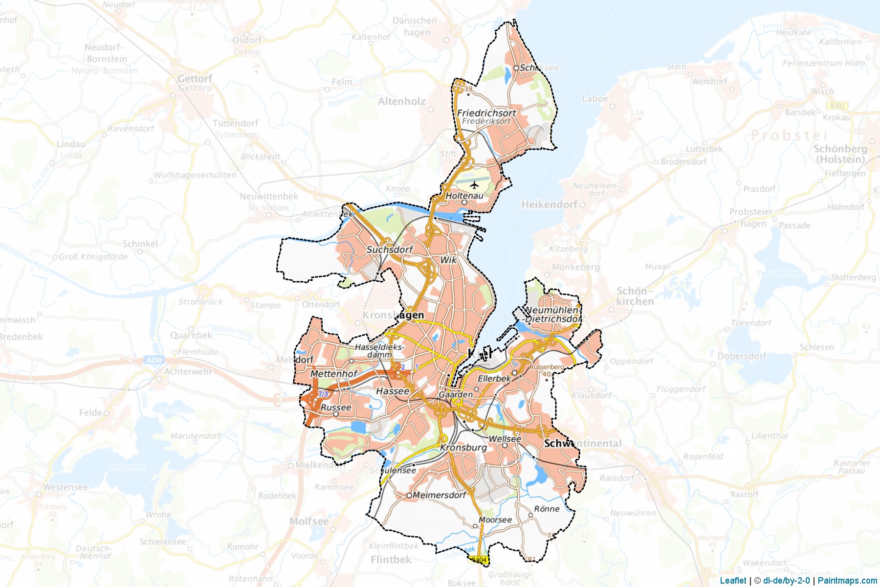 Kiel (Schleswig-Holstein) Map Cropping Samples-1