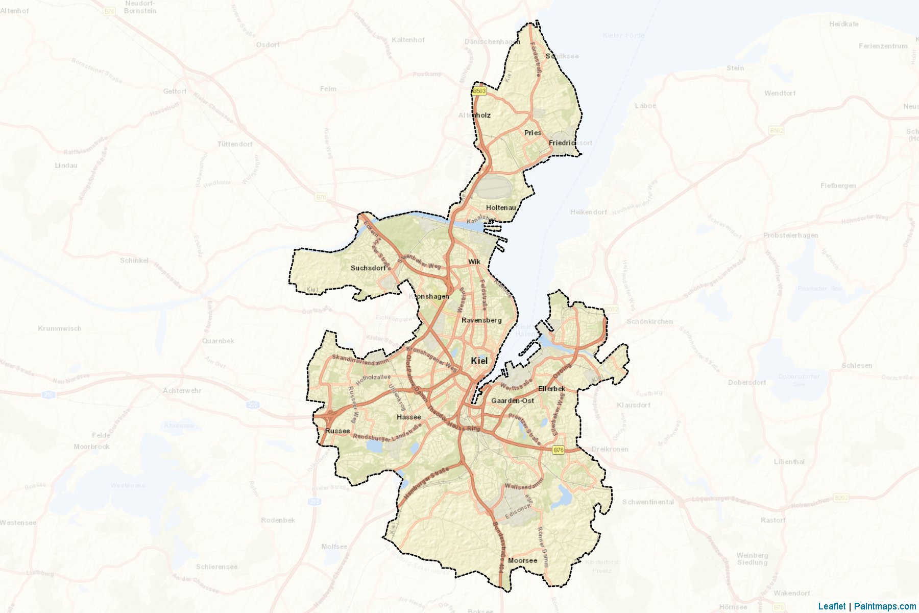 Kiel (Schleswig-Holstein) Map Cropping Samples-2