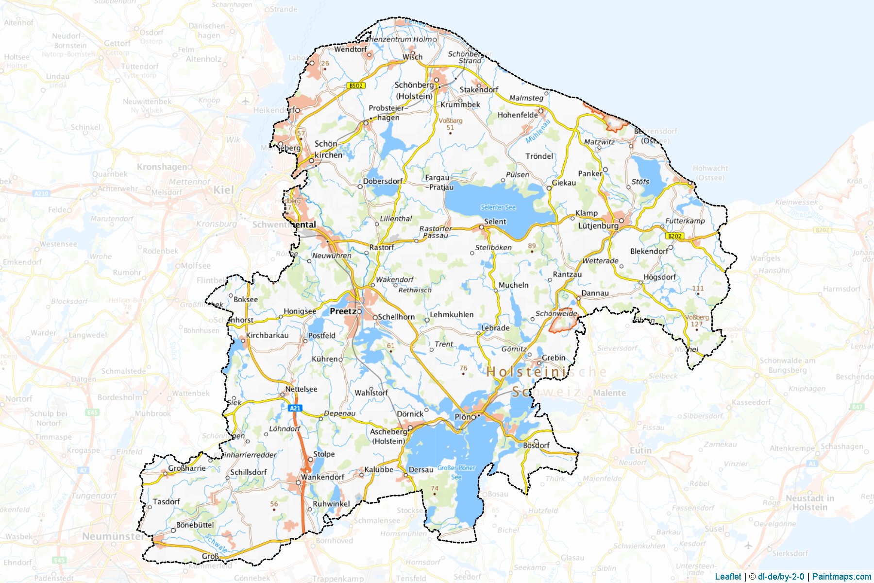 Plön (Schleswig-Holstein) Map Cropping Samples-1