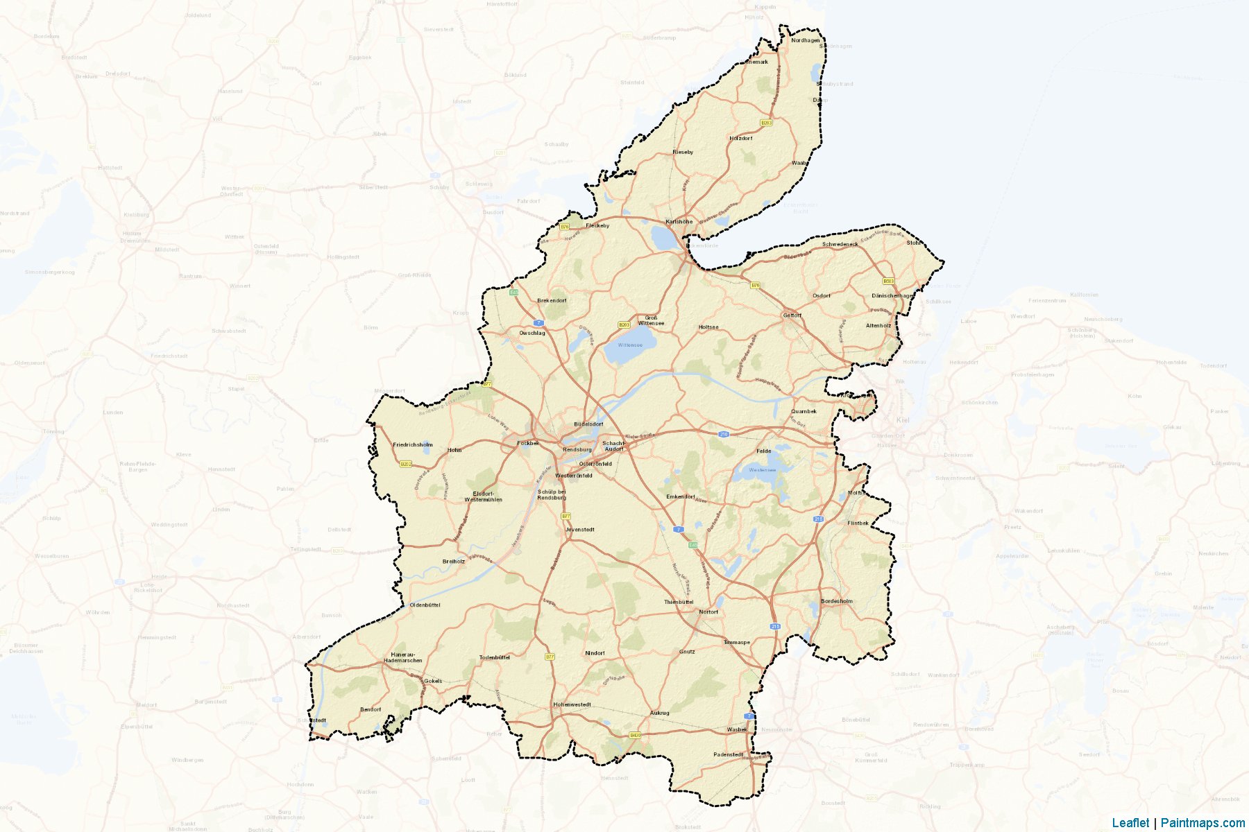 Rendsburg-Eckernförde (Schleswig-Holstein) Map Cropping Samples-2