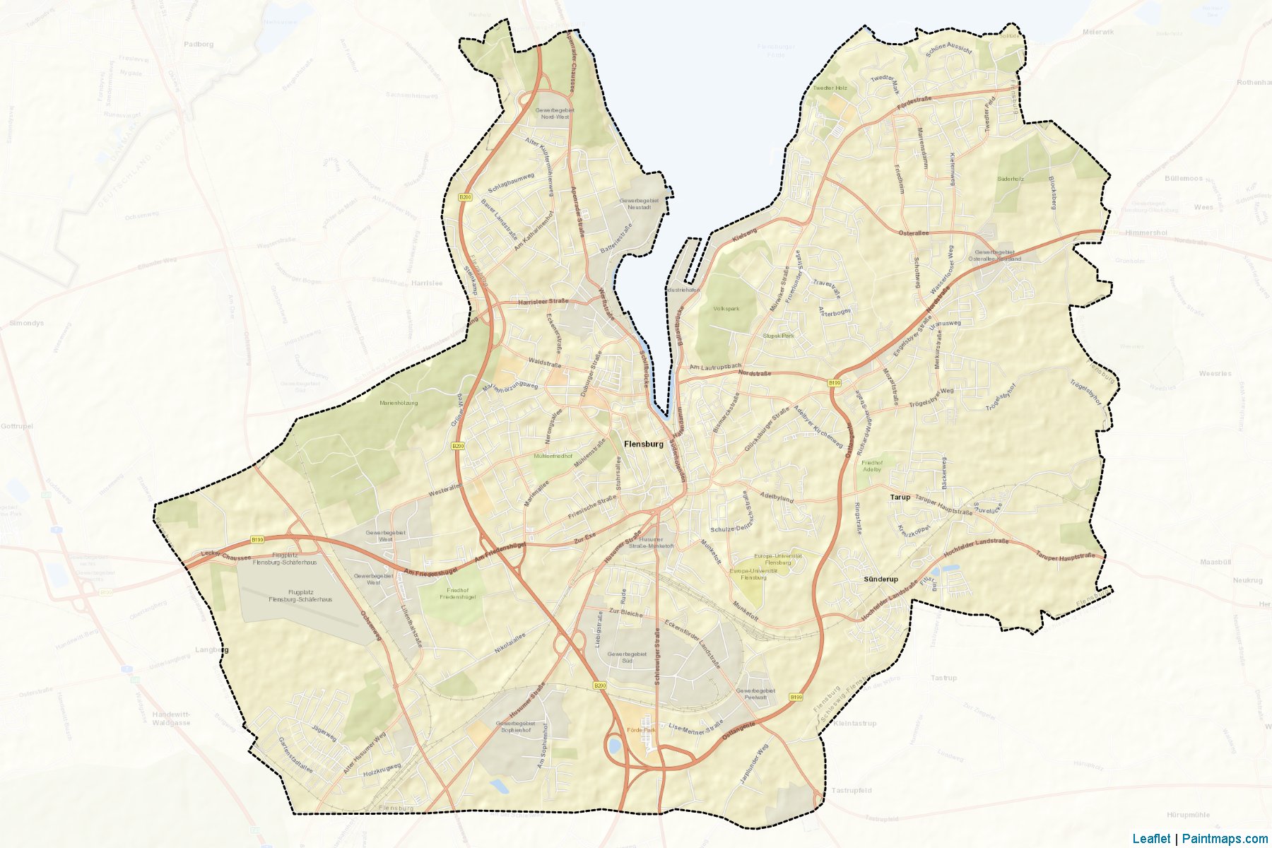 Flensburg (Schleswig-Holstein) Map Cropping Samples-2