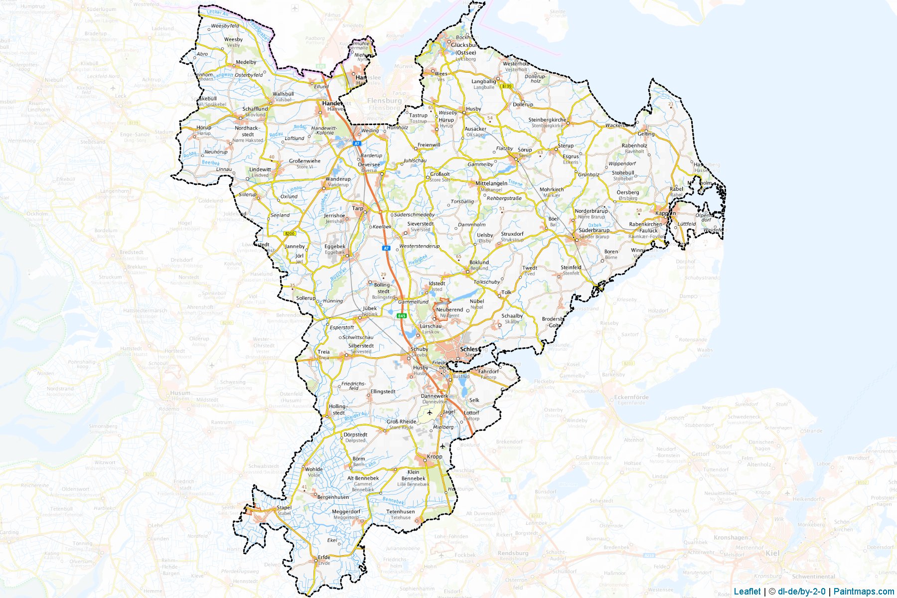 Schleswig-Flensburg (Schleswig-Holstein) Haritası Örnekleri-1