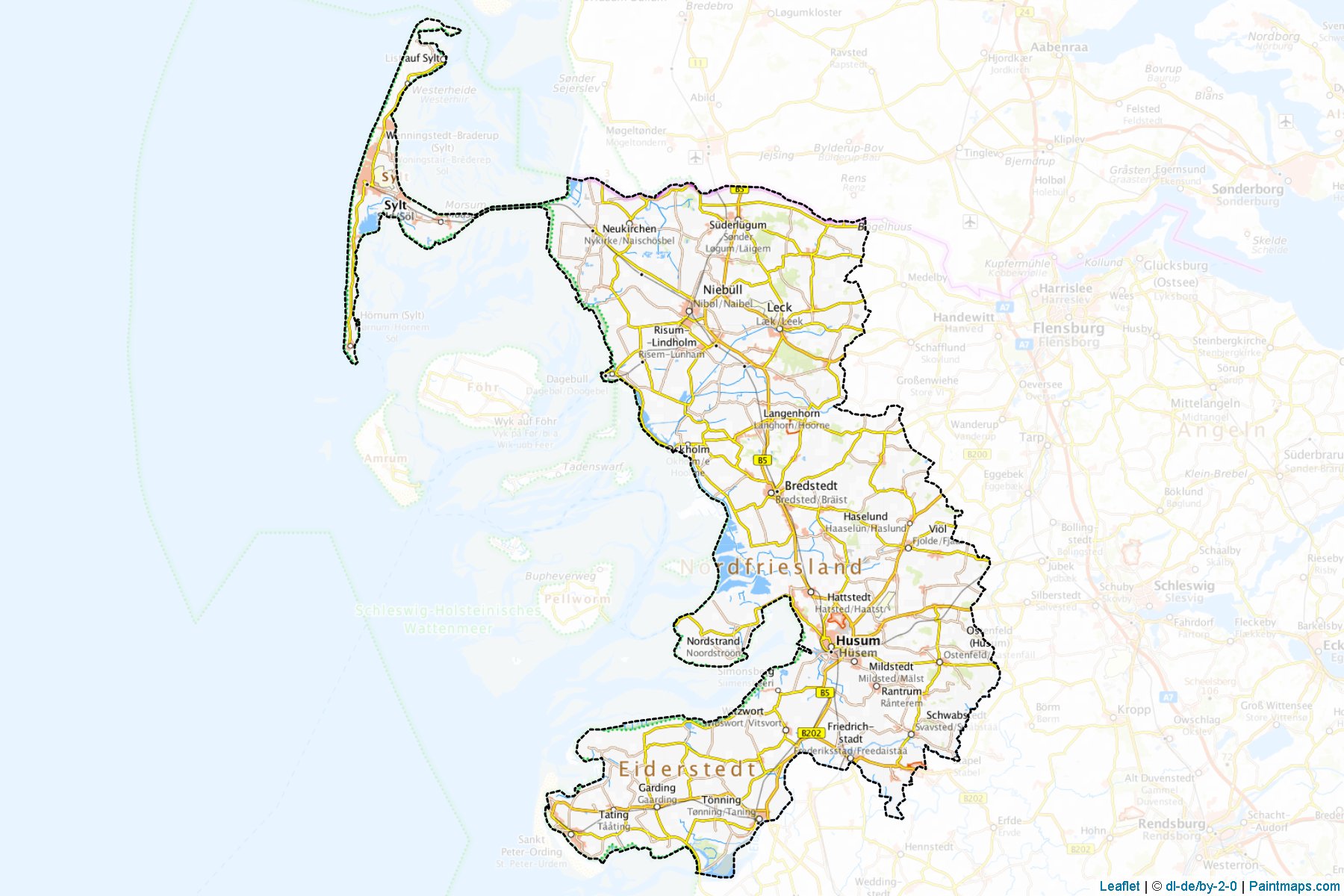 Nordfriesland (Schleswig-Holstein) Map Cropping Samples-1