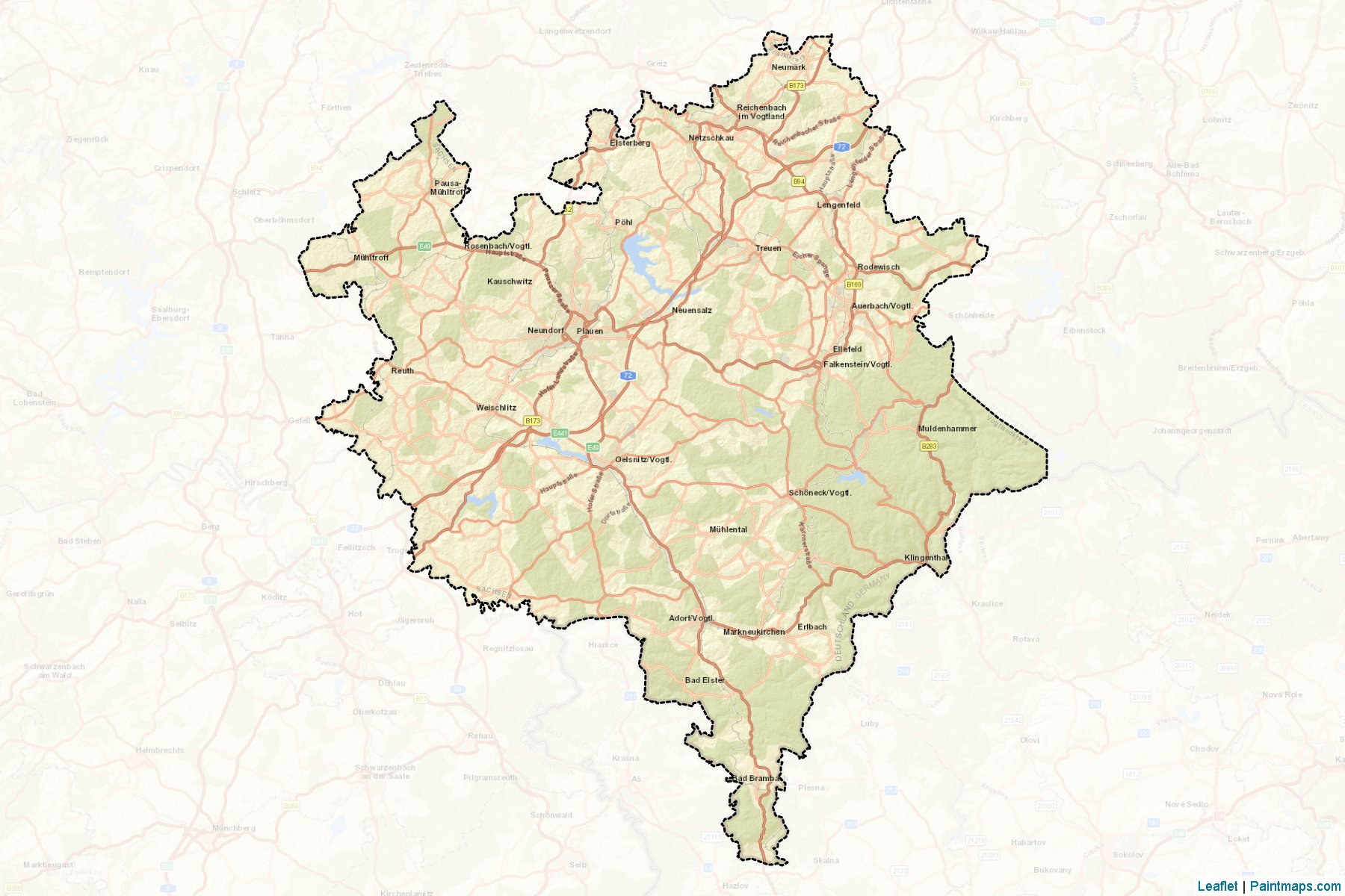 Vogtlandkreis (Saxony) Map Cropping Samples-2