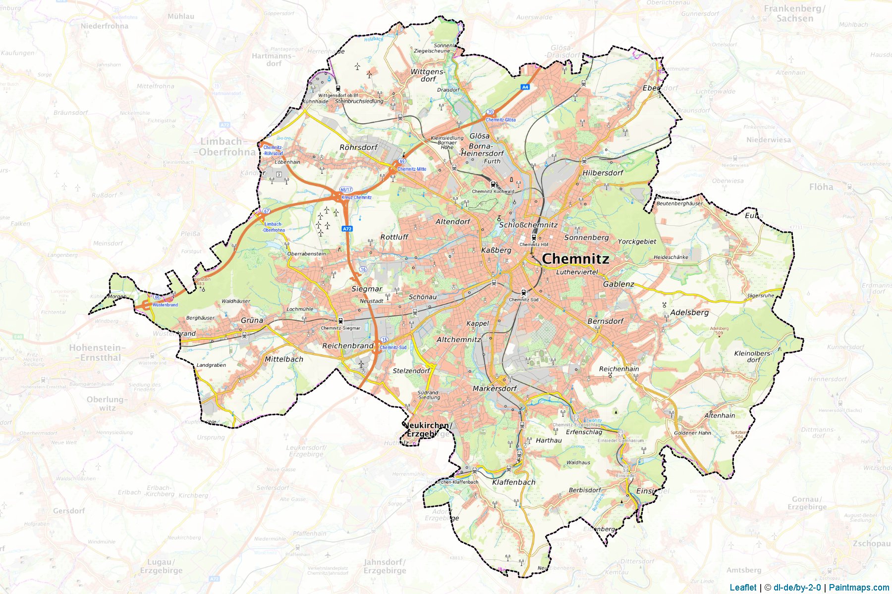 Chemnitz (Saxony) Map Cropping Samples-1