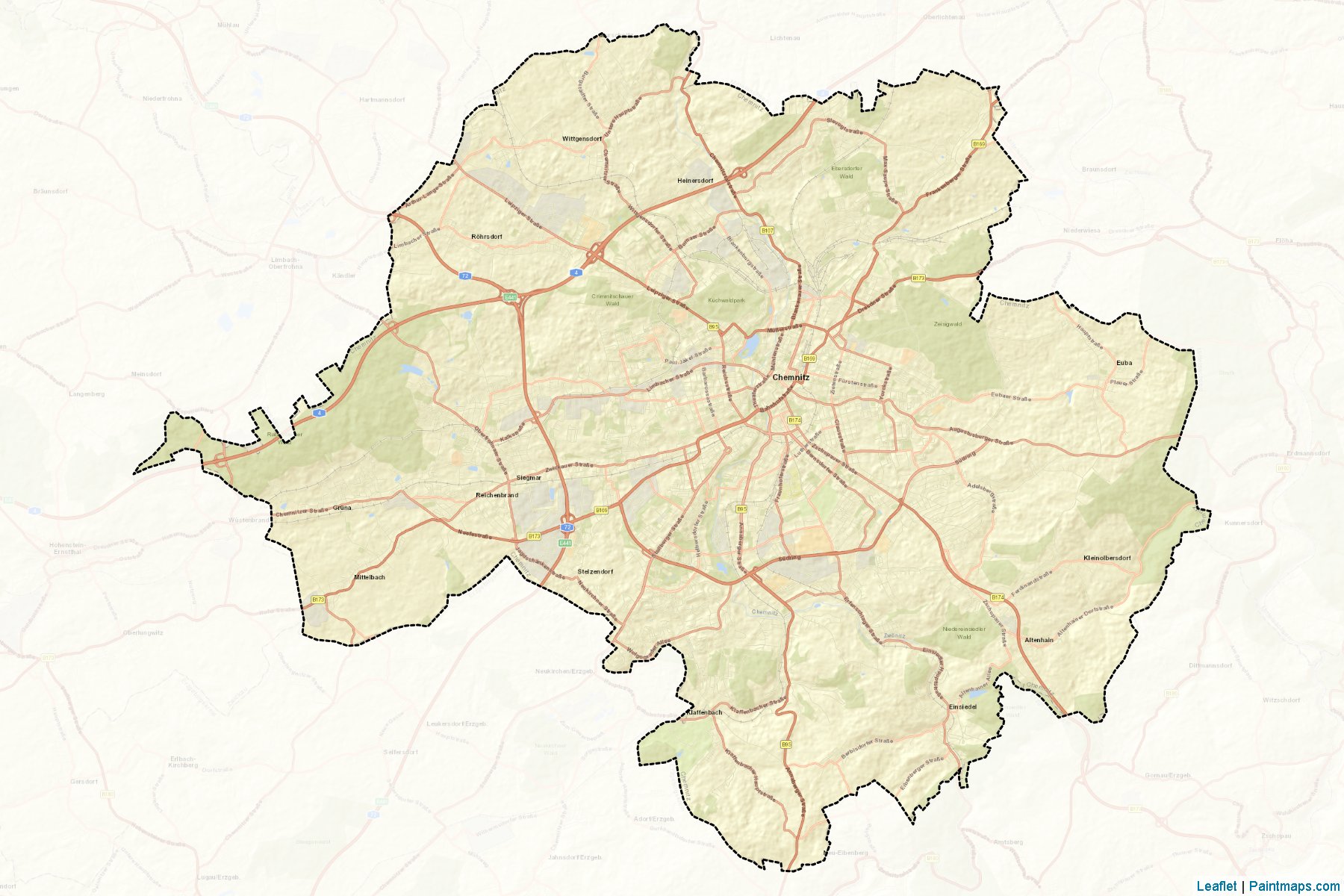 Chemnitz (Saxony) Map Cropping Samples-2