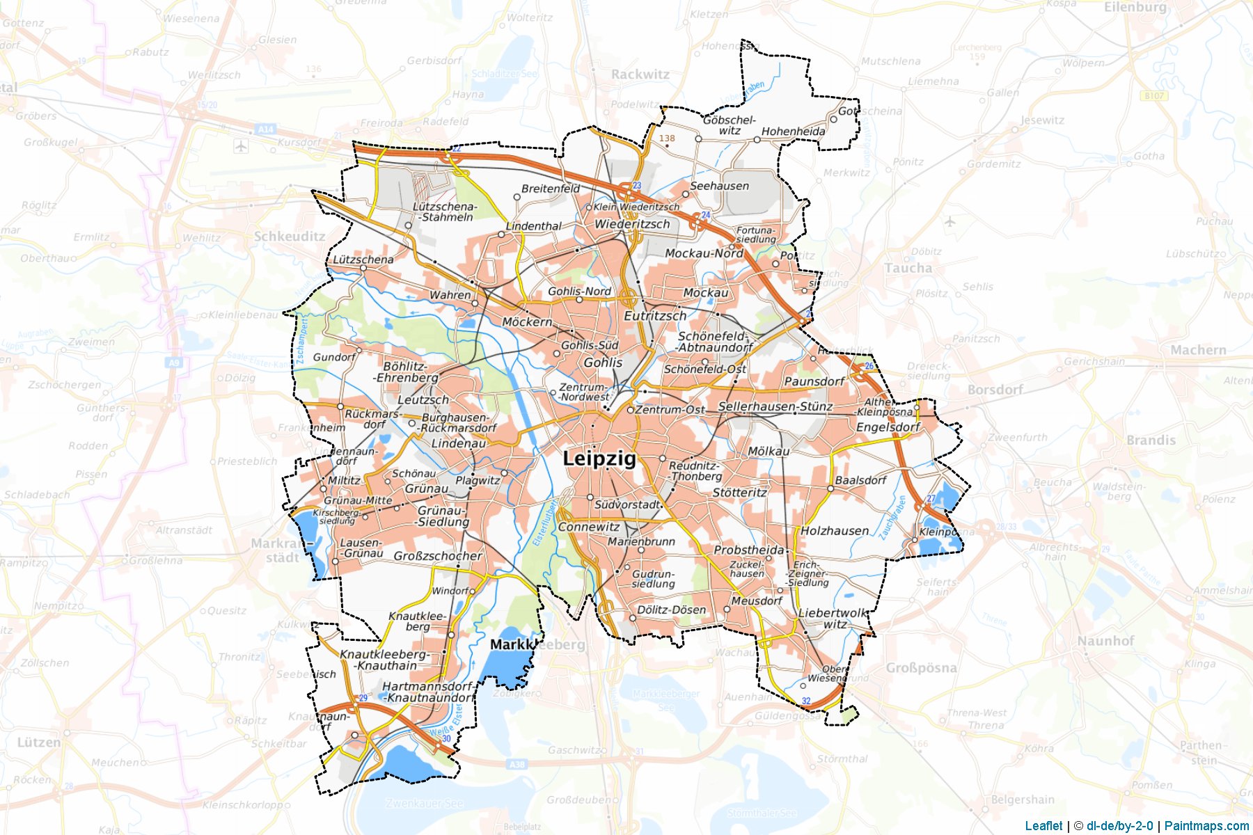 Leipzig (Saksonya) Haritası Örnekleri-1