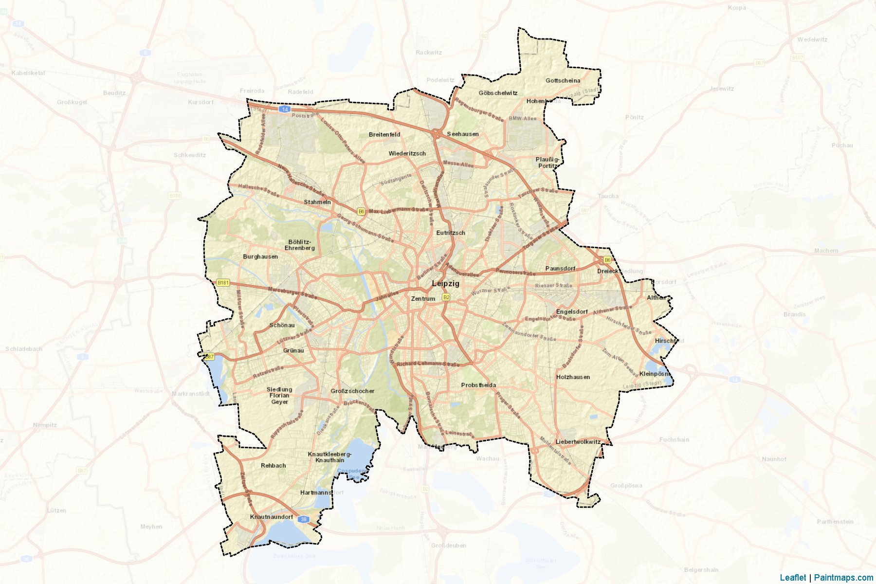 Muestras de recorte de mapas Leipzig (Saxony)-2