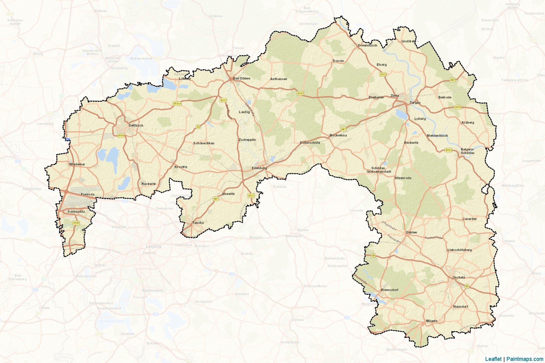 Muestras de recorte de mapas Nordsachsen (Saxony)-2