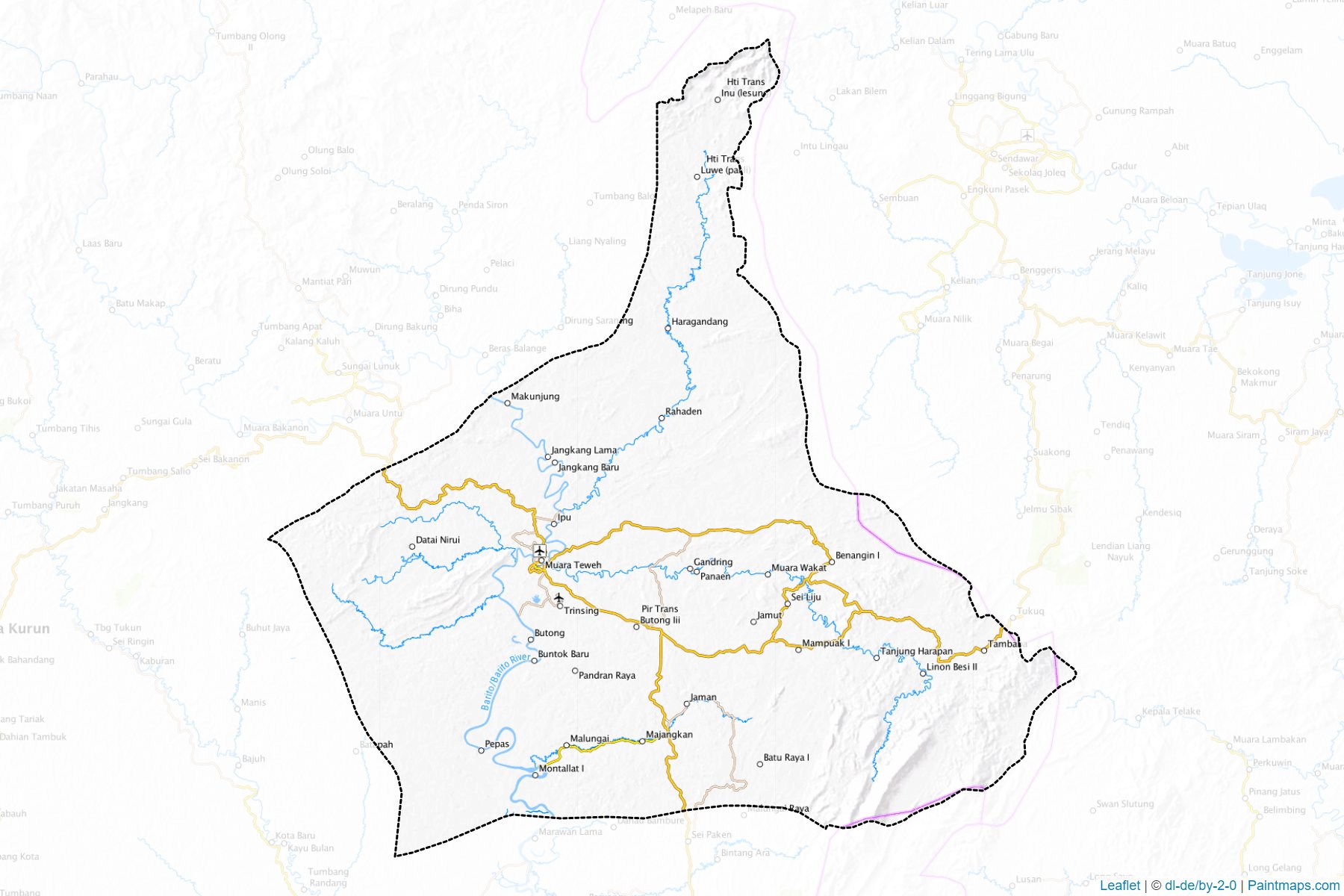 Barito Utara (Central Kalimantan) Map Cropping Samples-1