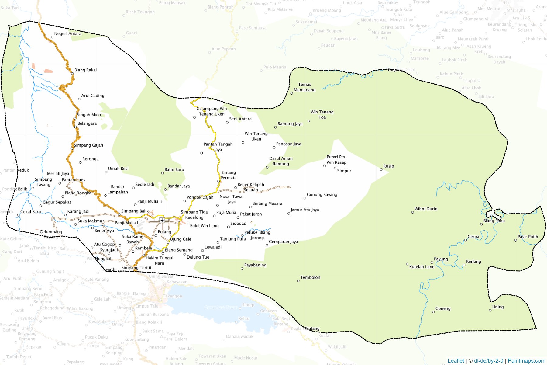 Muestras de recorte de mapas Bener Meriah (Aceh)-1