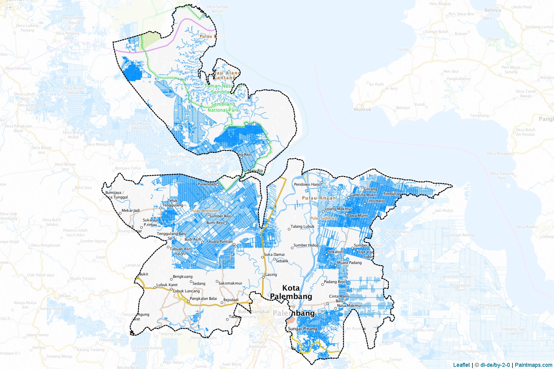 Muestras de recorte de mapas Banyuasin (Sumatera Selatan)-1