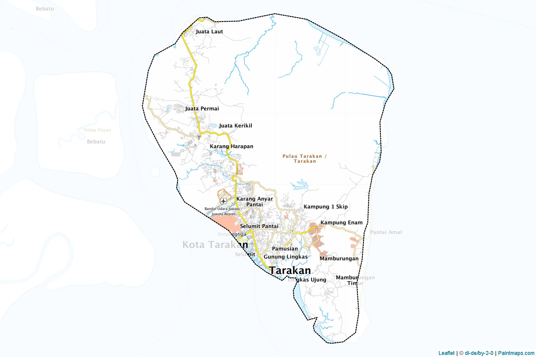 Kota Tarakan (Kuzey Kalimantan) Haritası Örnekleri-1