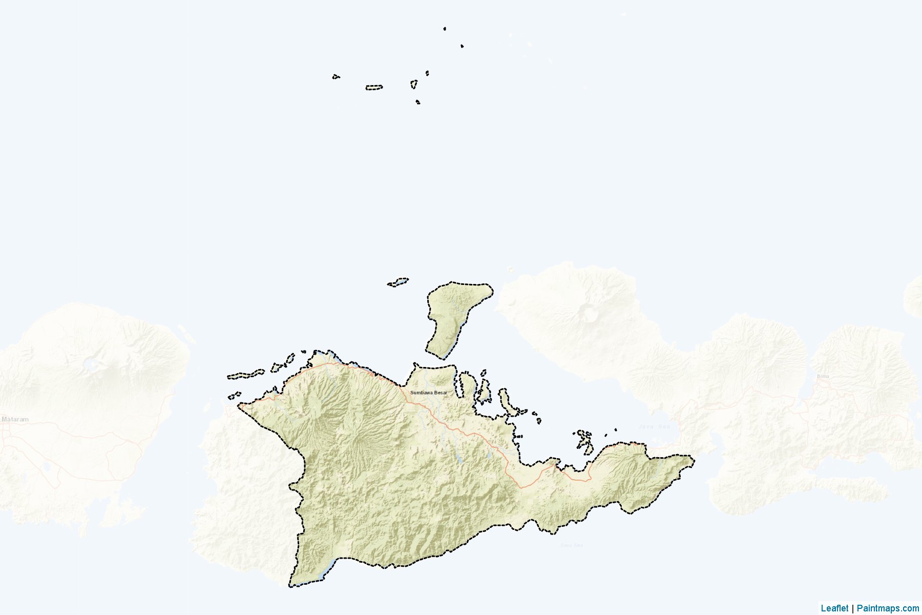 Muestras de recorte de mapas Sumbawa (Nusa Tenggara Barat)-2