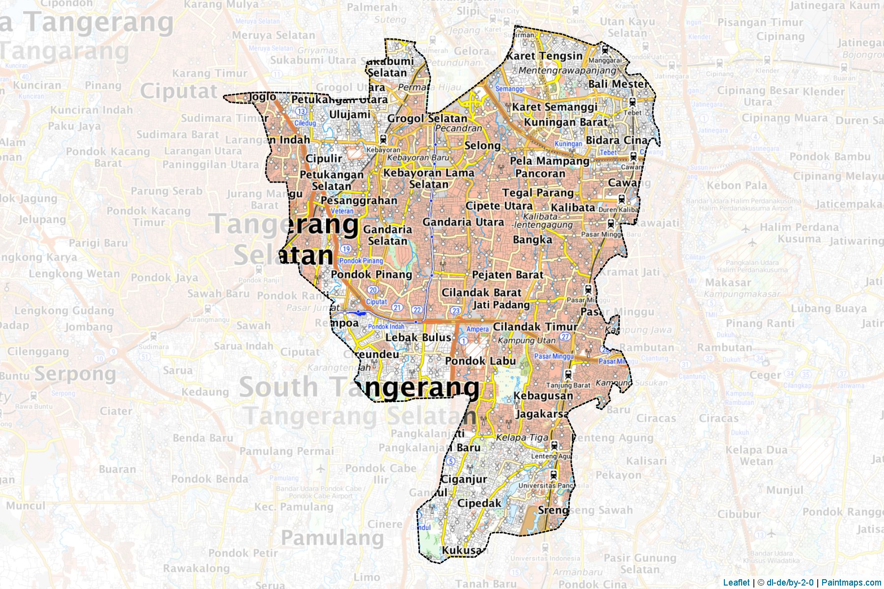 Jakarta Selatan (Cakarta) Haritası Örnekleri-1