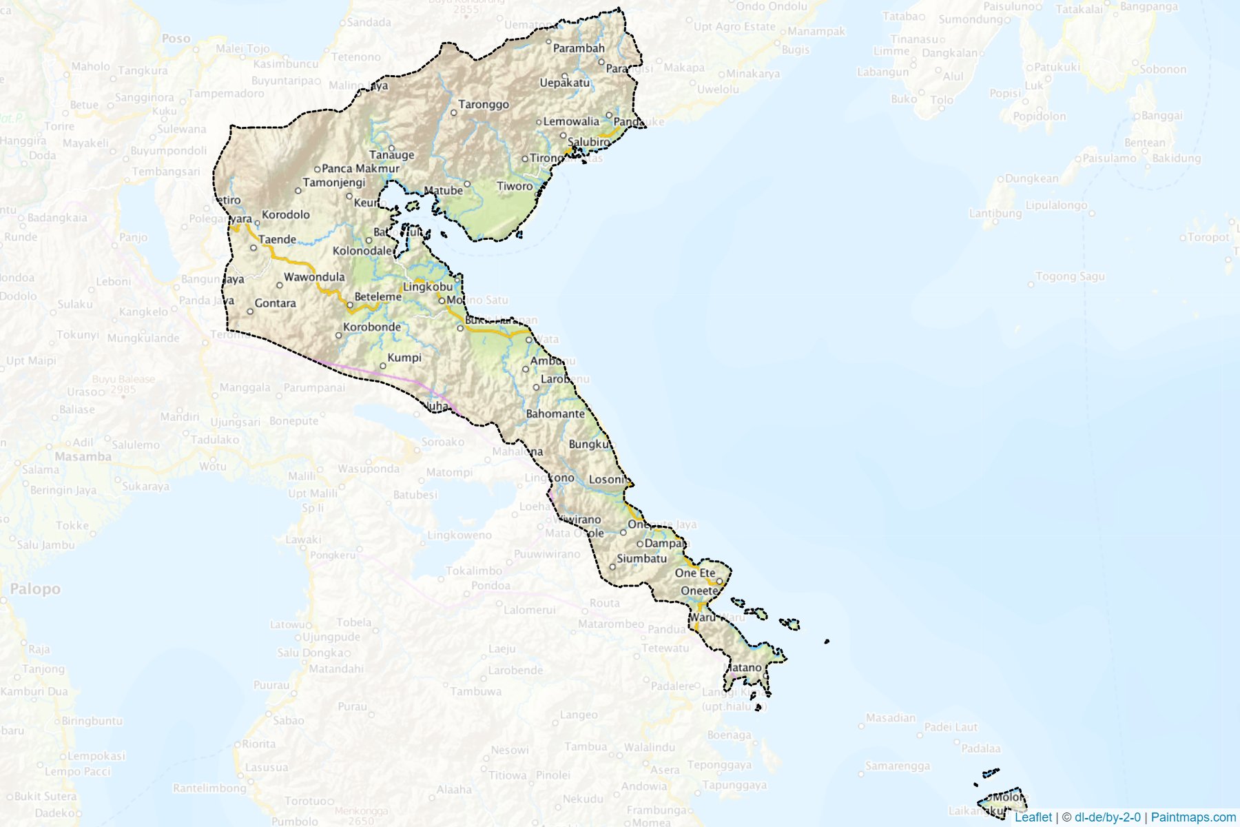 Morowali (Orta Sulawesi) Haritası Örnekleri-1