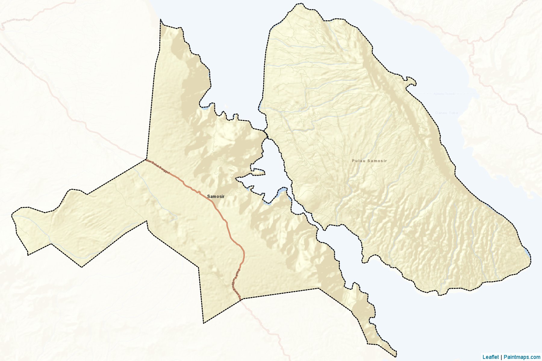 Muestras de recorte de mapas Samosir (Sumatera Utara)-2