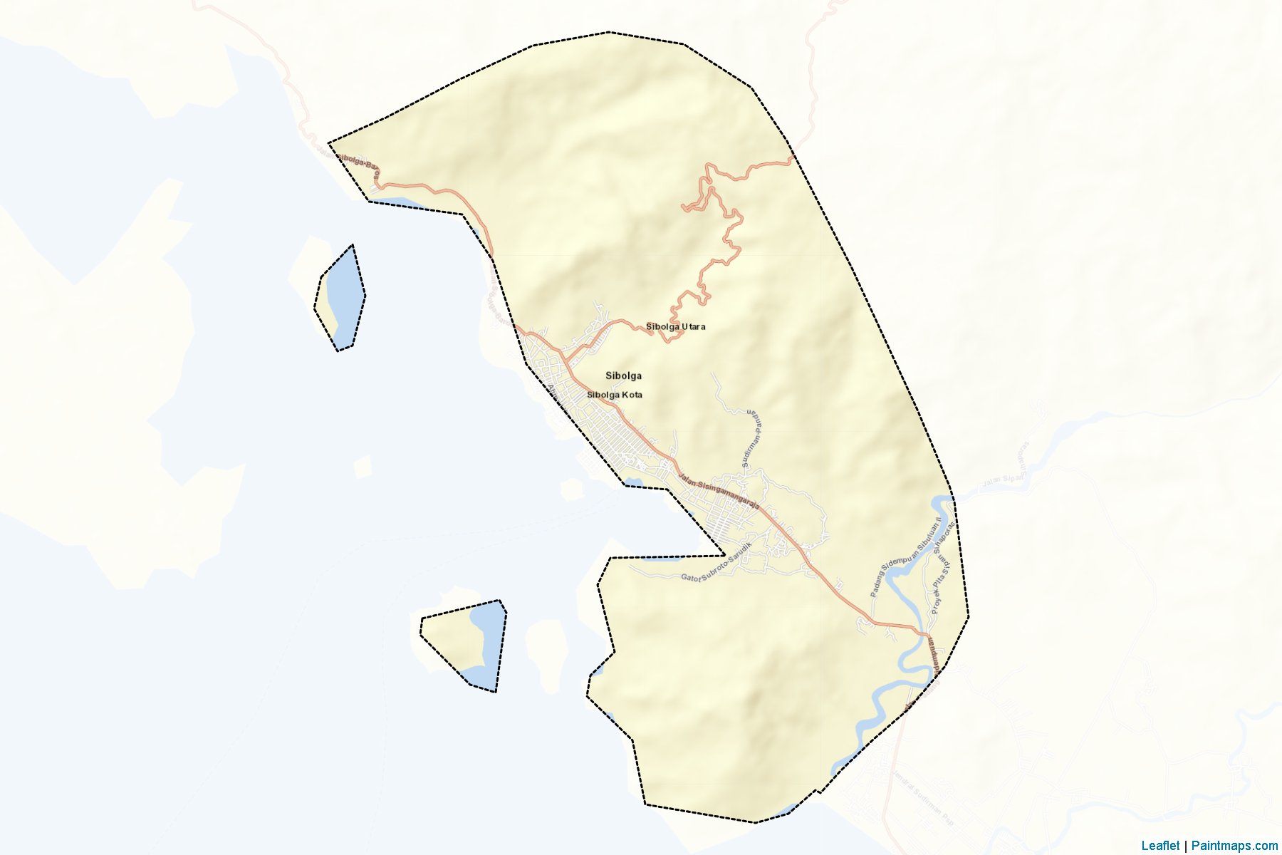 Muestras de recorte de mapas Sibolga (Sumatera Utara)-2