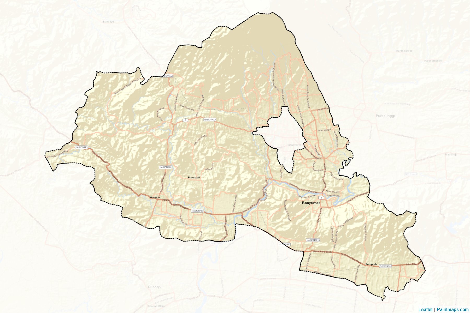 Muestras de recorte de mapas Banyumas (Jawa Tengah)-2