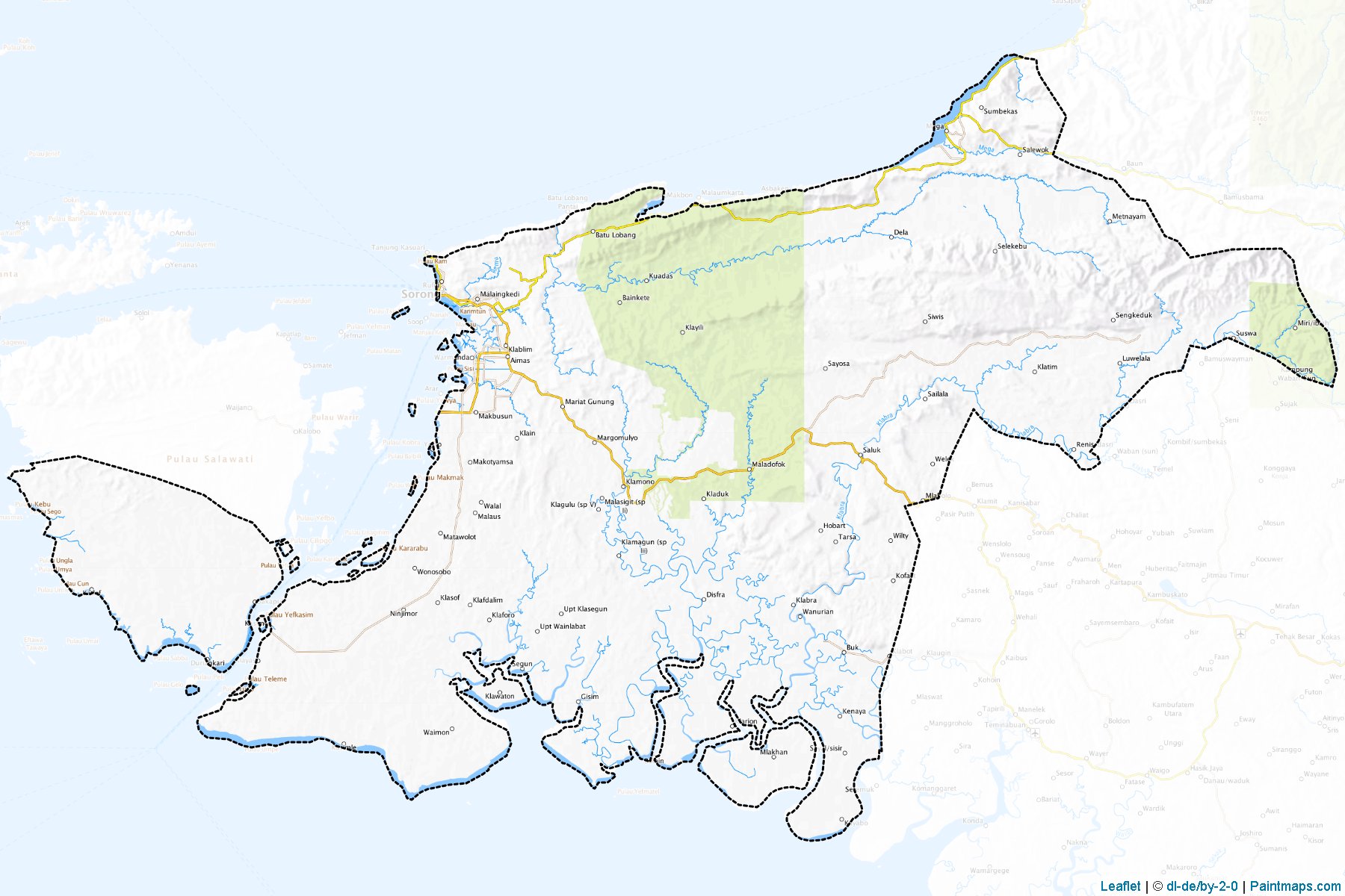 Sorong (Irian Jaya Barat) Haritası Örnekleri-1