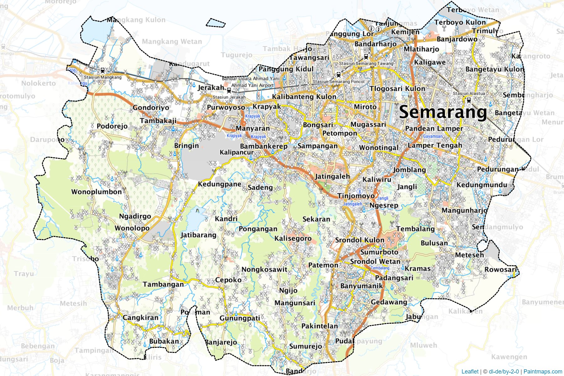 Muestras de recorte de mapas Semarang (Jawa Tengah)-1