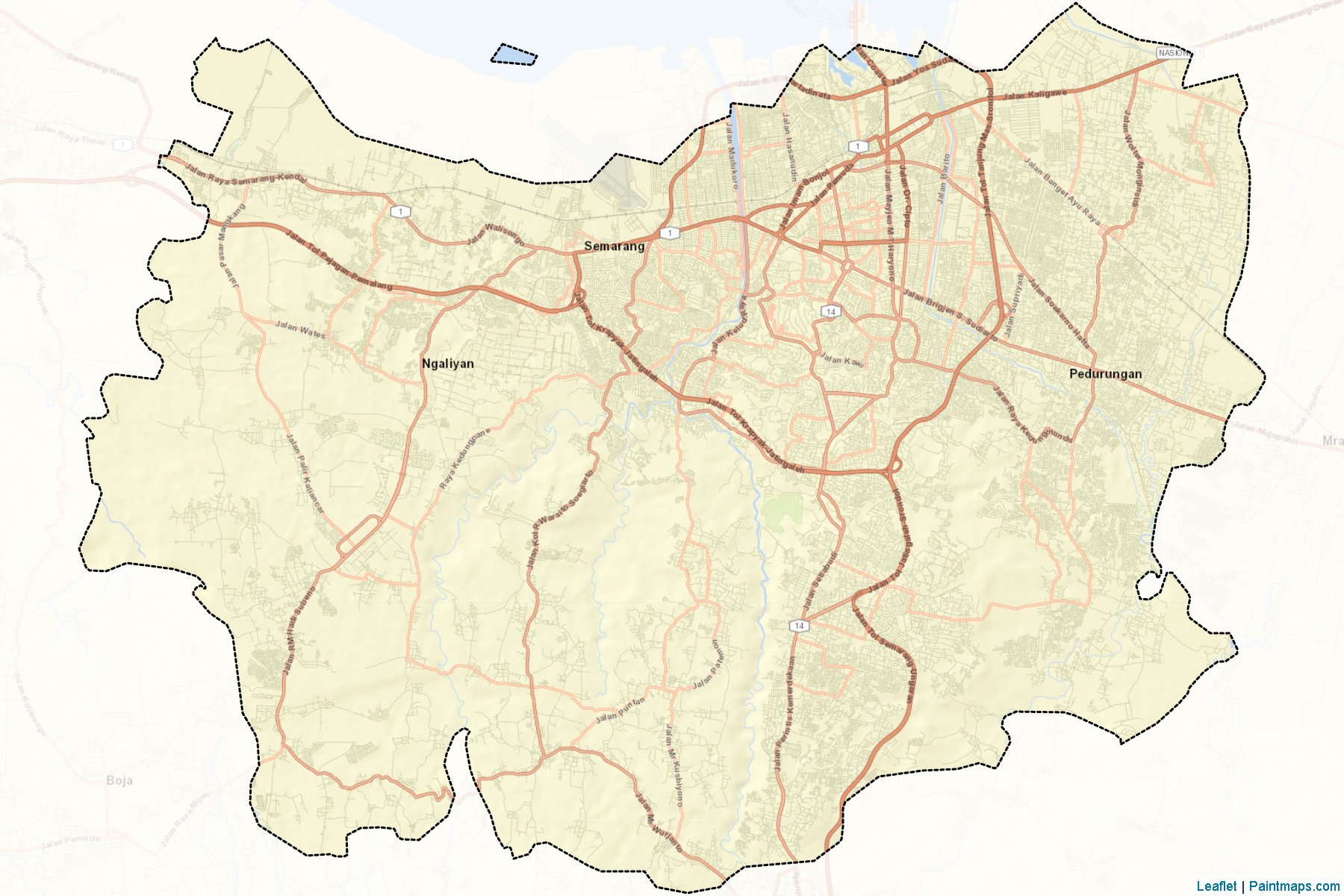 Muestras de recorte de mapas Semarang (Jawa Tengah)-2