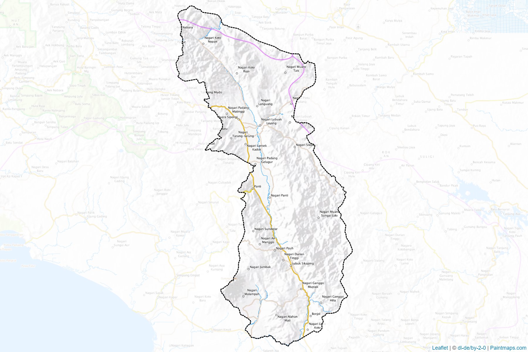 Muestras de recorte de mapas Pasaman (Sumatera Barat)-1