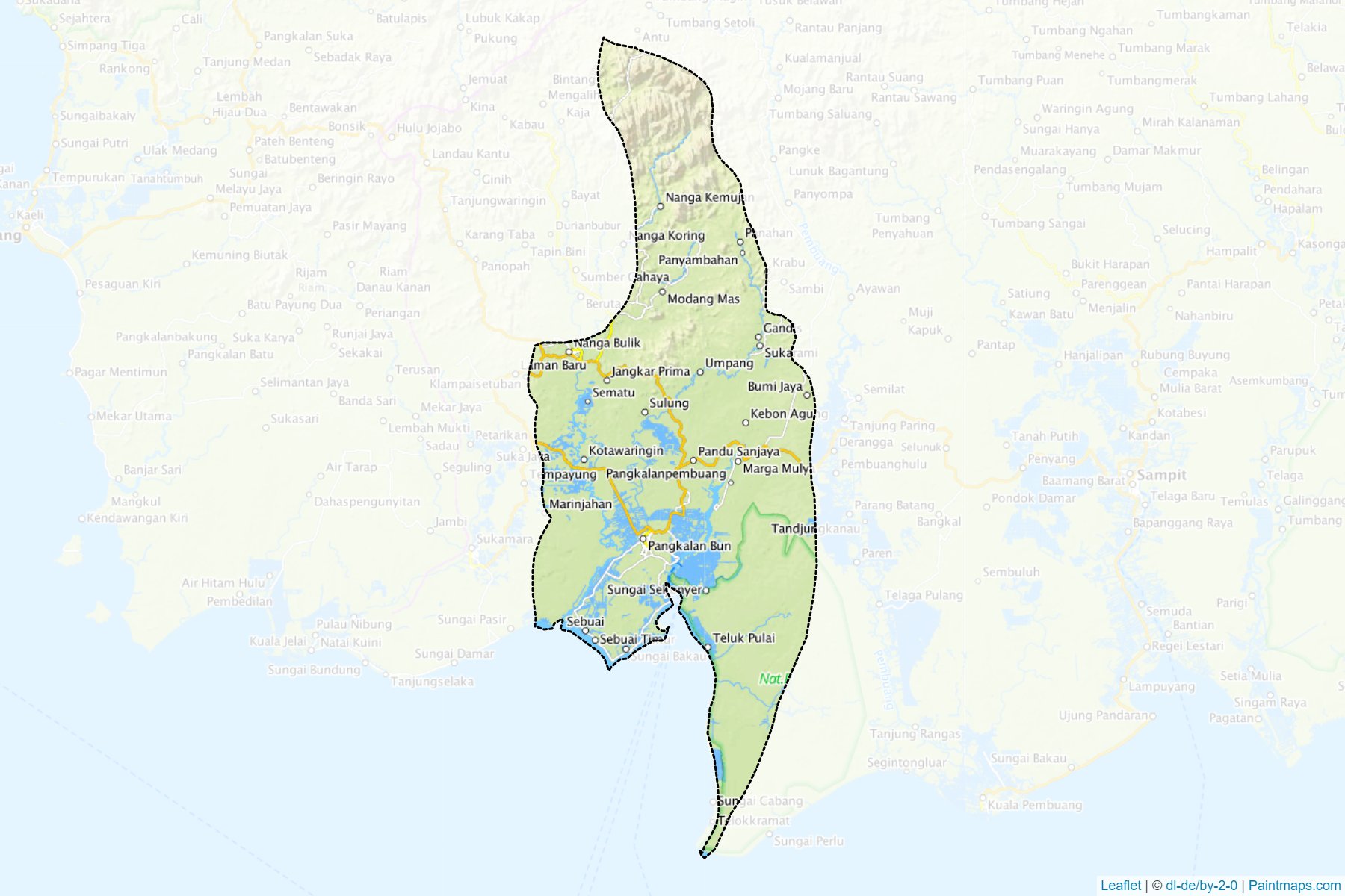 Kotawaringin Barat (Central Kalimantan) Map Cropping Samples-1