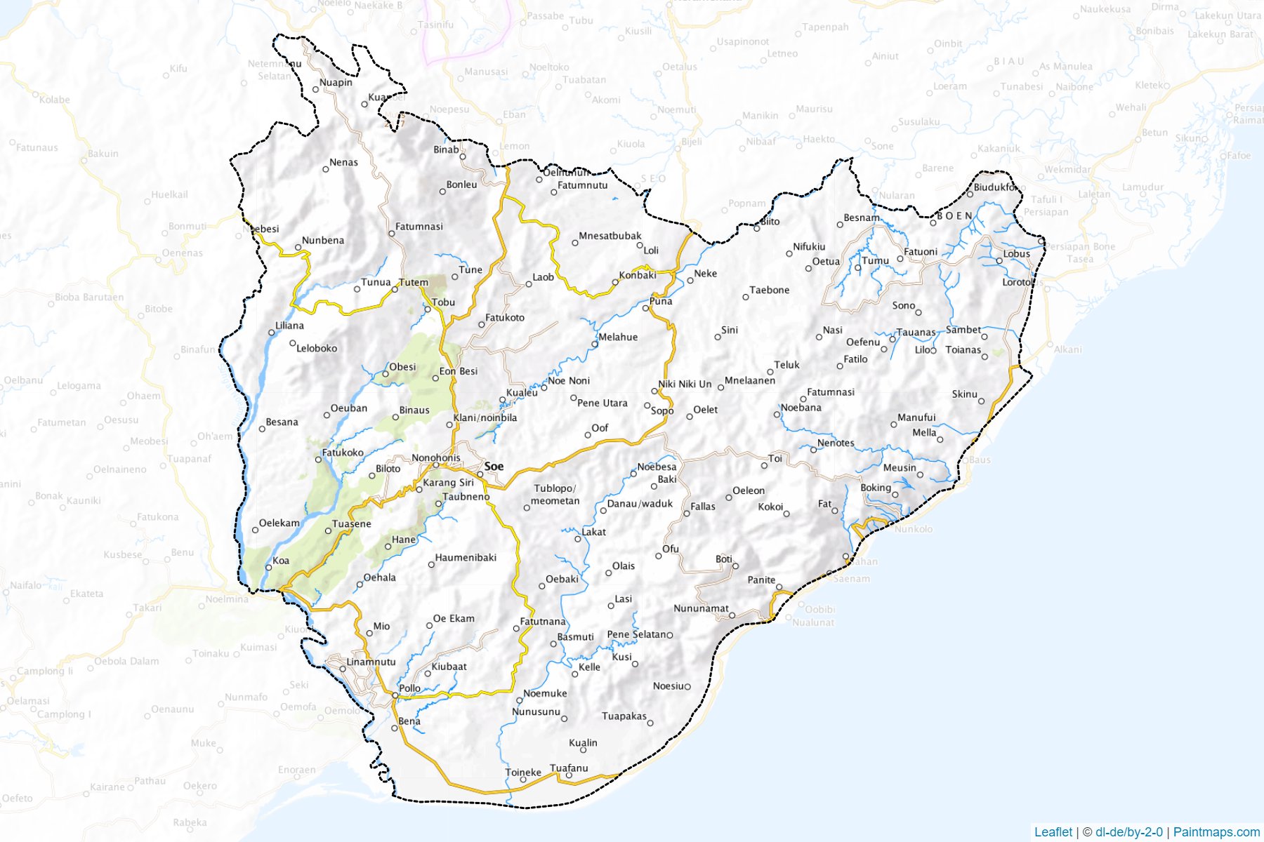 Timor Tengah Selatan (East Nusa Tenggara) Map Cropping Samples-1