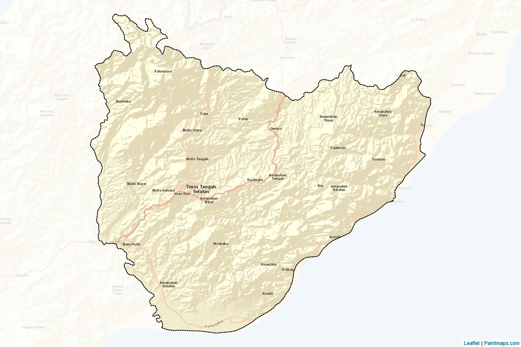 Timor Tengah Selatan (Doğu Nusa Tenggara) Haritası Örnekleri-2