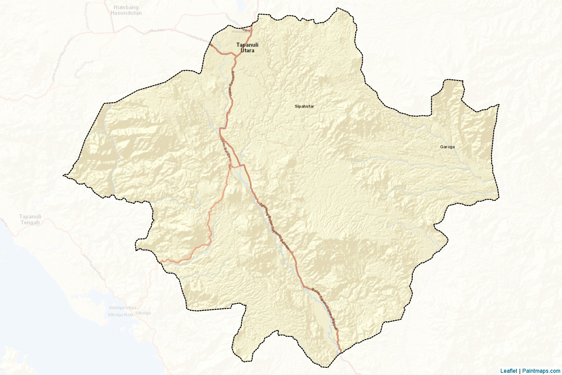 Muestras de recorte de mapas Tapanuli Utara (Sumatera Utara)-2