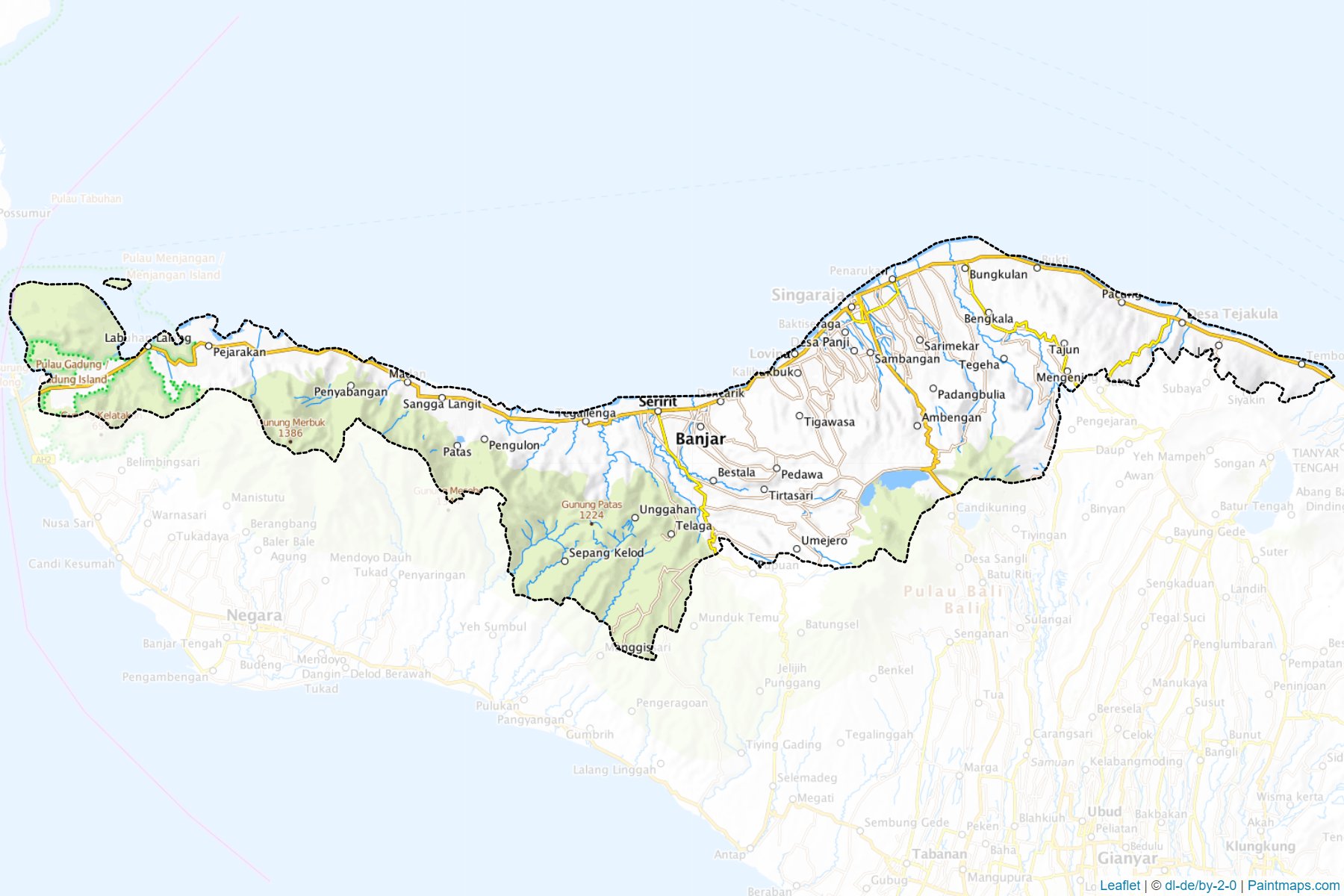 Muestras de recorte de mapas Buleleng (Bali)-1