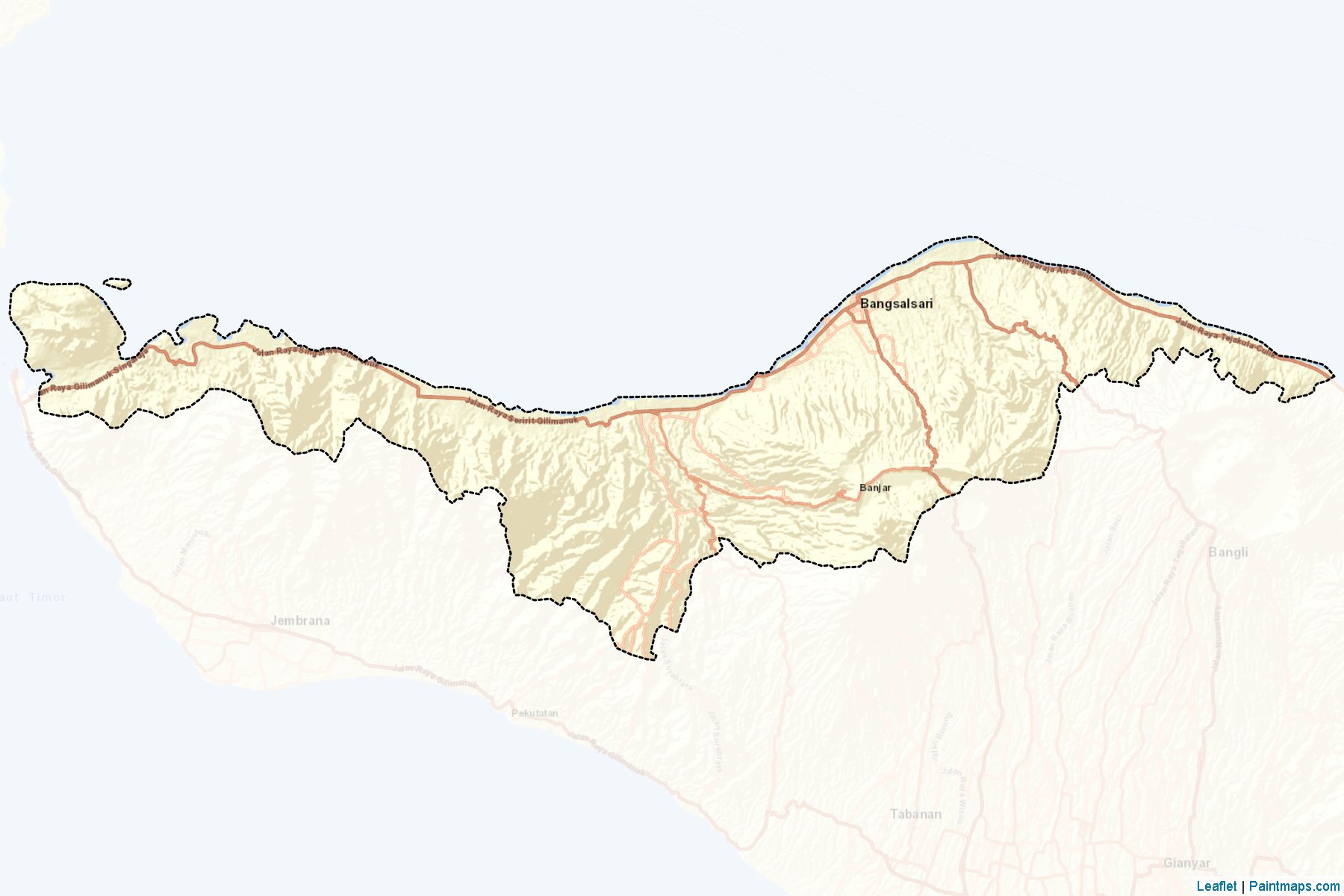 Muestras de recorte de mapas Buleleng (Bali)-2